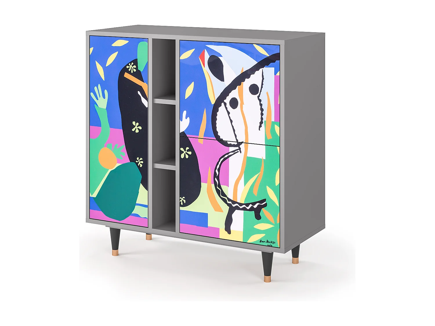 Kredens - 94х96х41 cm - BS5 - La Tristesse du Roi, Szary