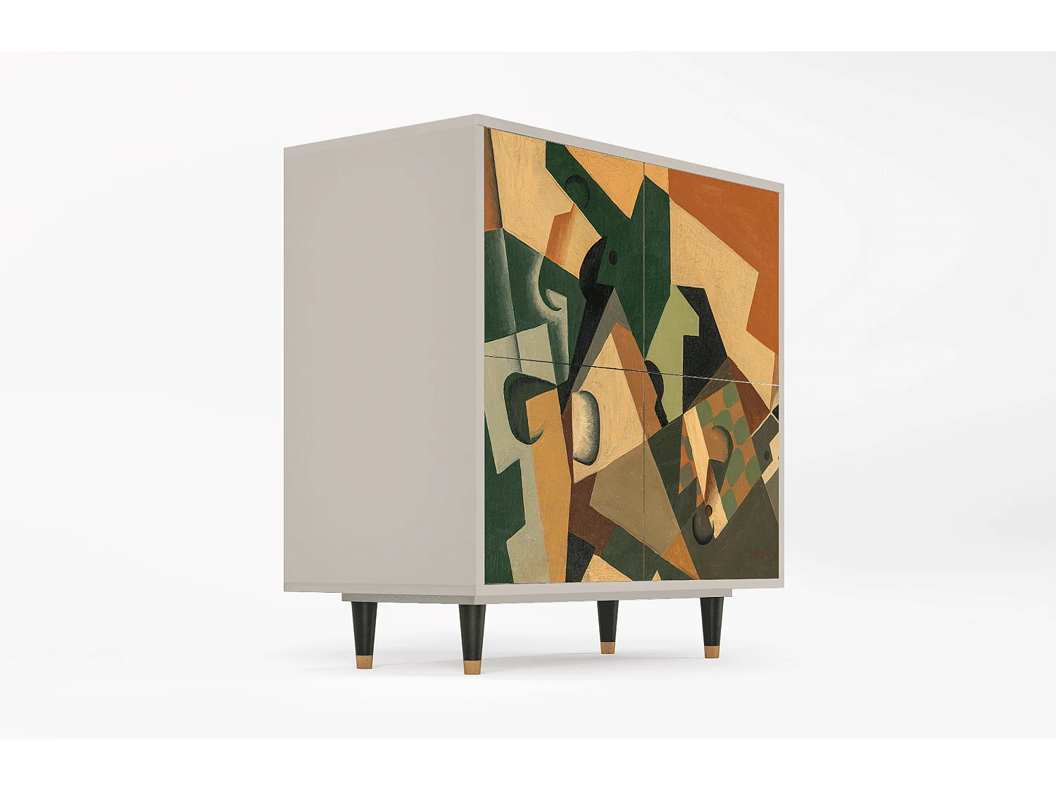 Credenza - 94x96x48 cm - BS3 - Glass and Checkerboard, Sabbia