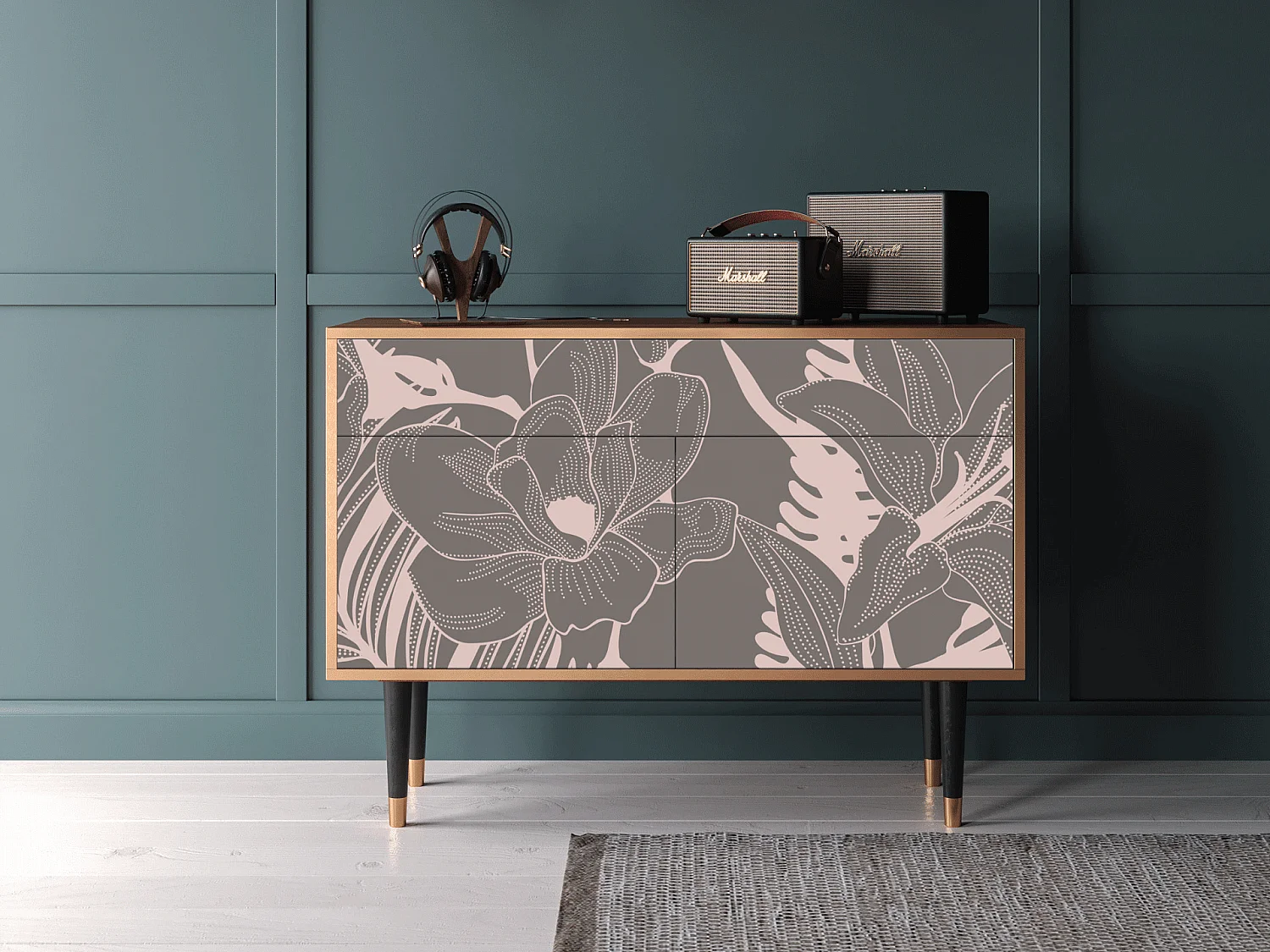 Credenza - 115x85x48 cm - BS4 - Night Skies, Noce