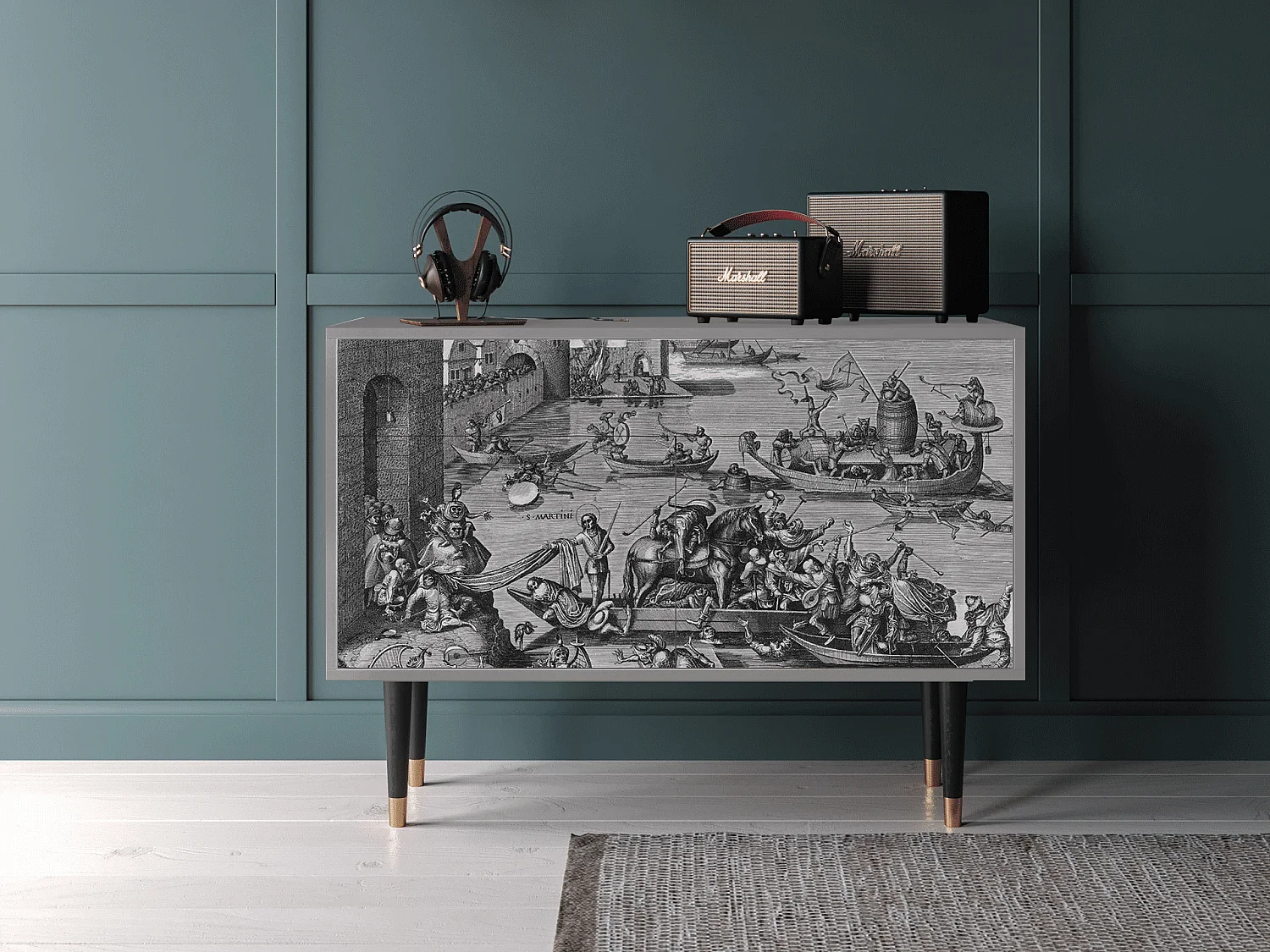 Buffet - 115x85x48 cm - BS4 - Saint Martin, Gris