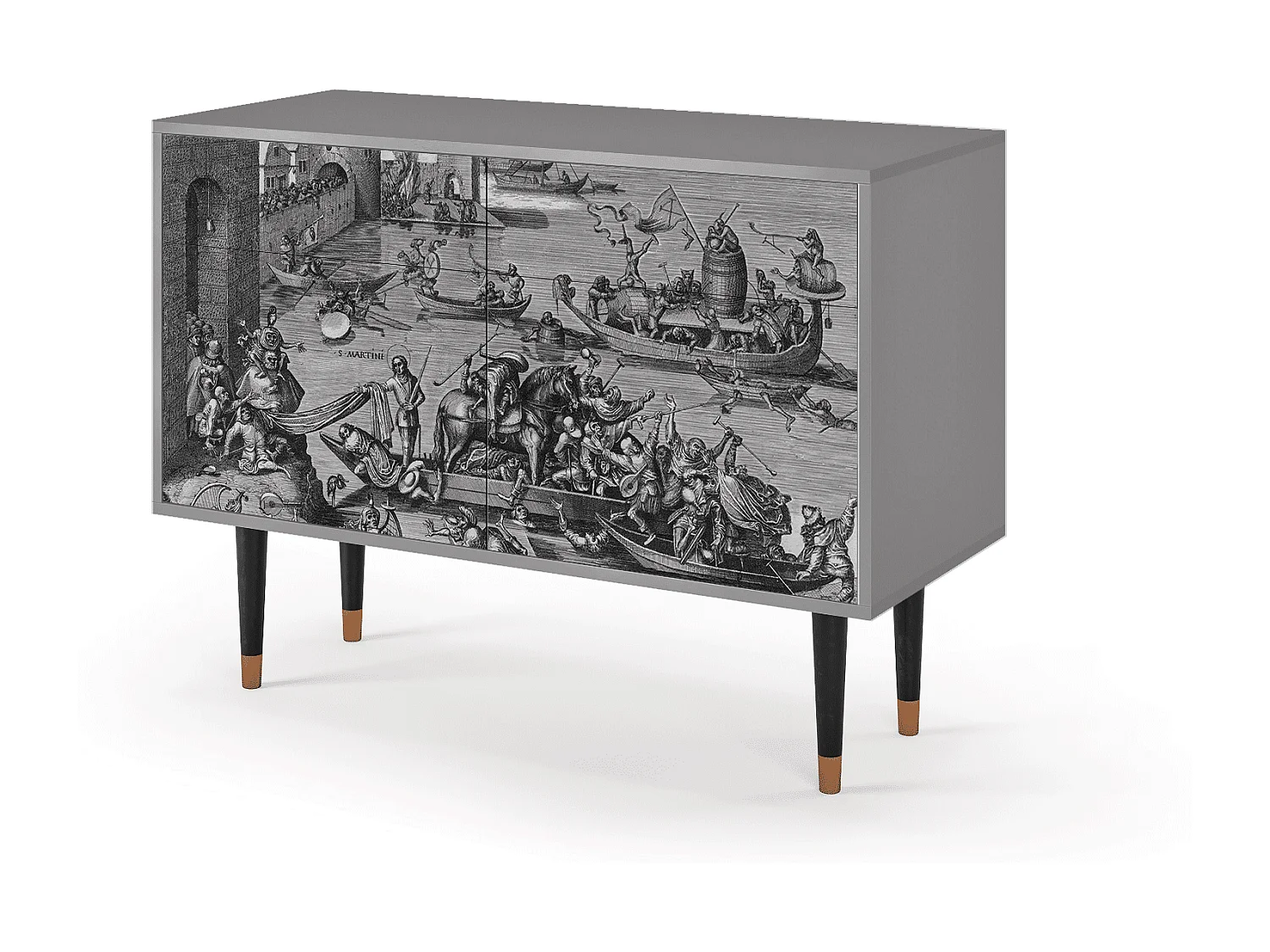 Buffet - 115x85x48 cm - BS4 - Saint Martin, Gris