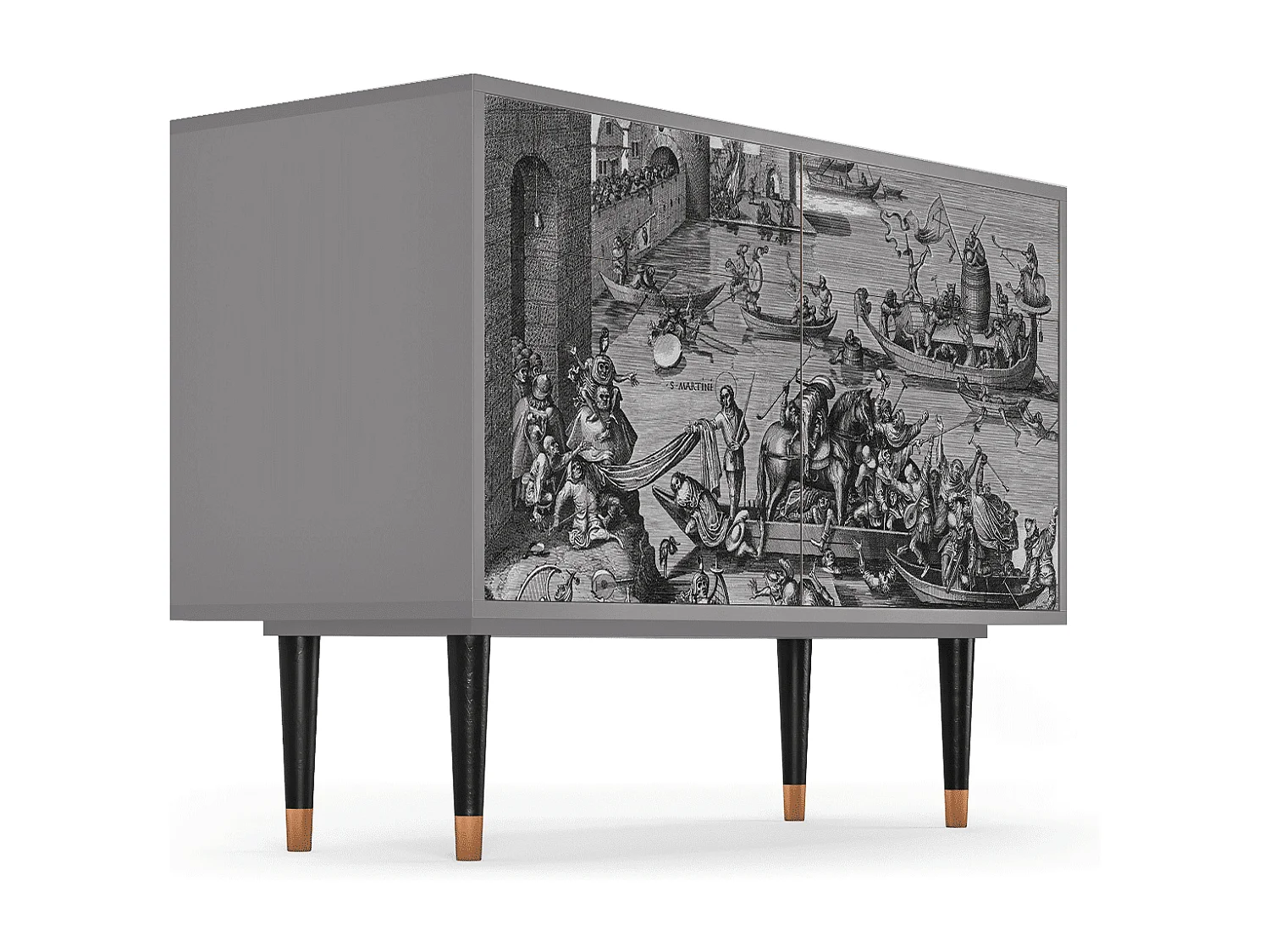 Buffet - 115x85x48 cm - BS4 - Saint Martin, Gris