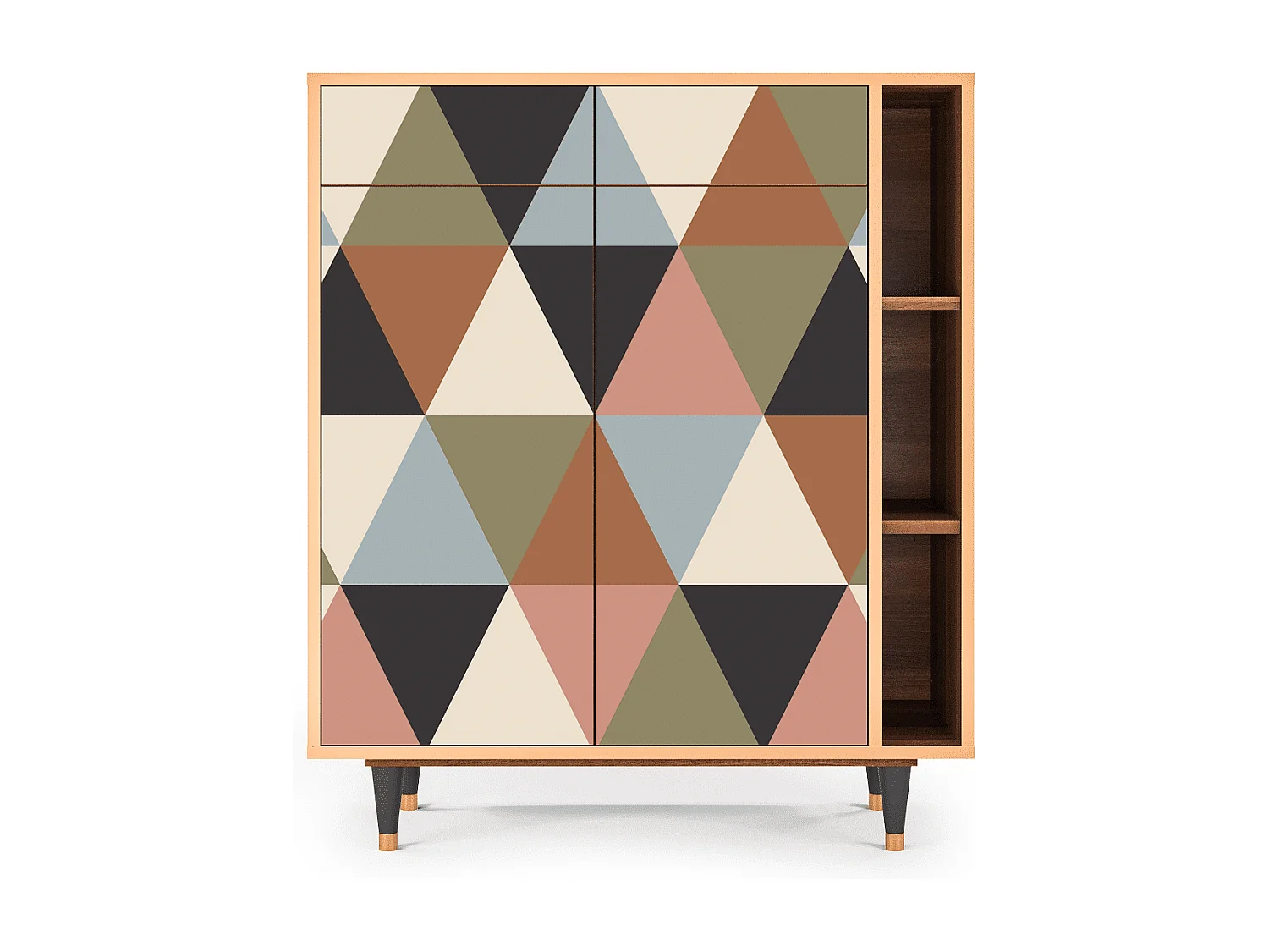 Kredens - 96х110х41 cm - BS6 - Royal Triangles, Orzech