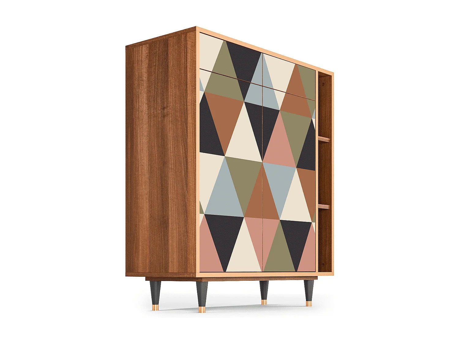 Dressoir - 96х110х41 cm - BS6 - Royal Triangles, Walnoot