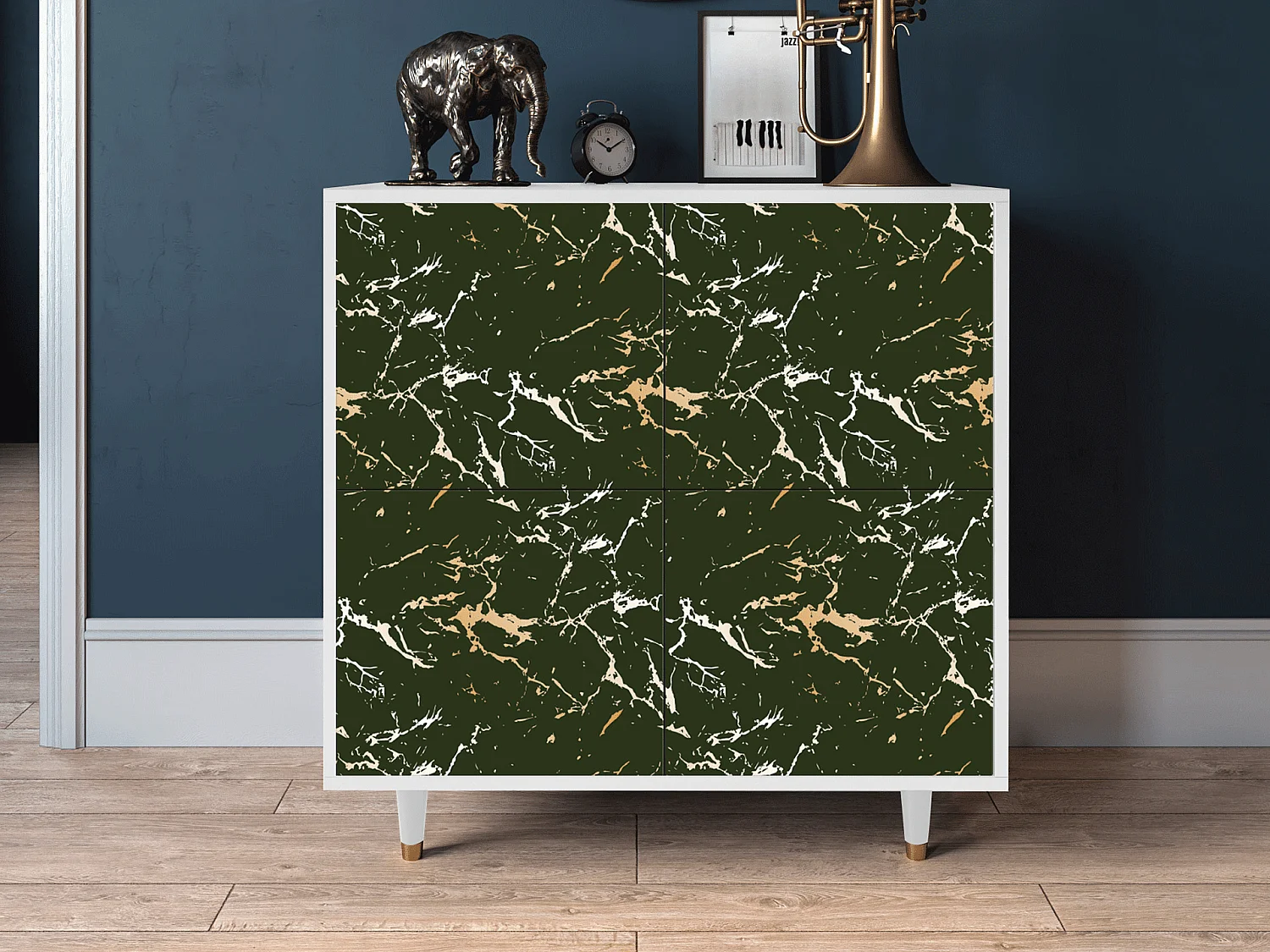 Kredens - 94x96x48 cm - BS3 - Amazon Forest, Biały