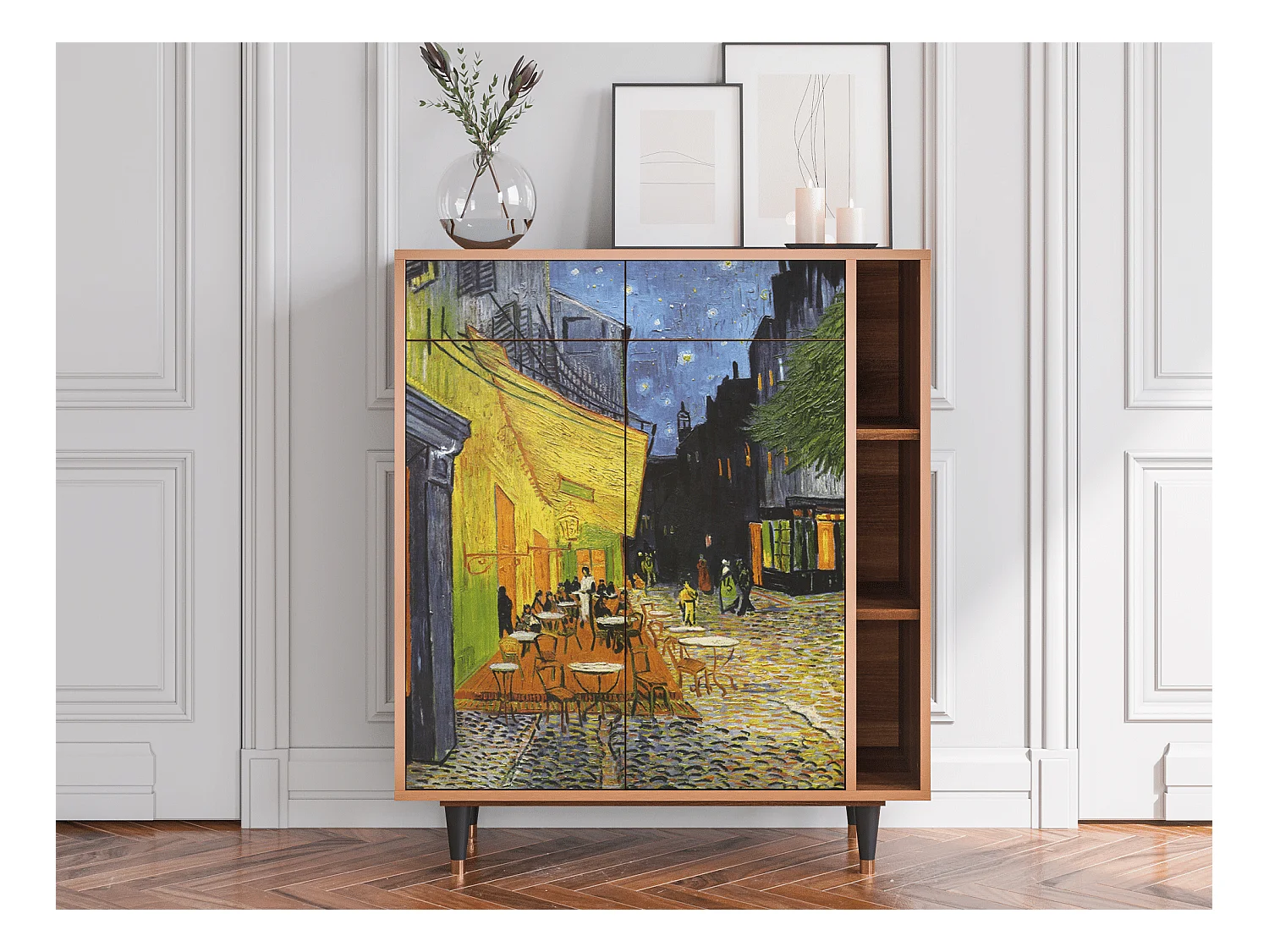 Buffet - 96х110х41 cm - BS6 - Café Terrace at Night, Noyer