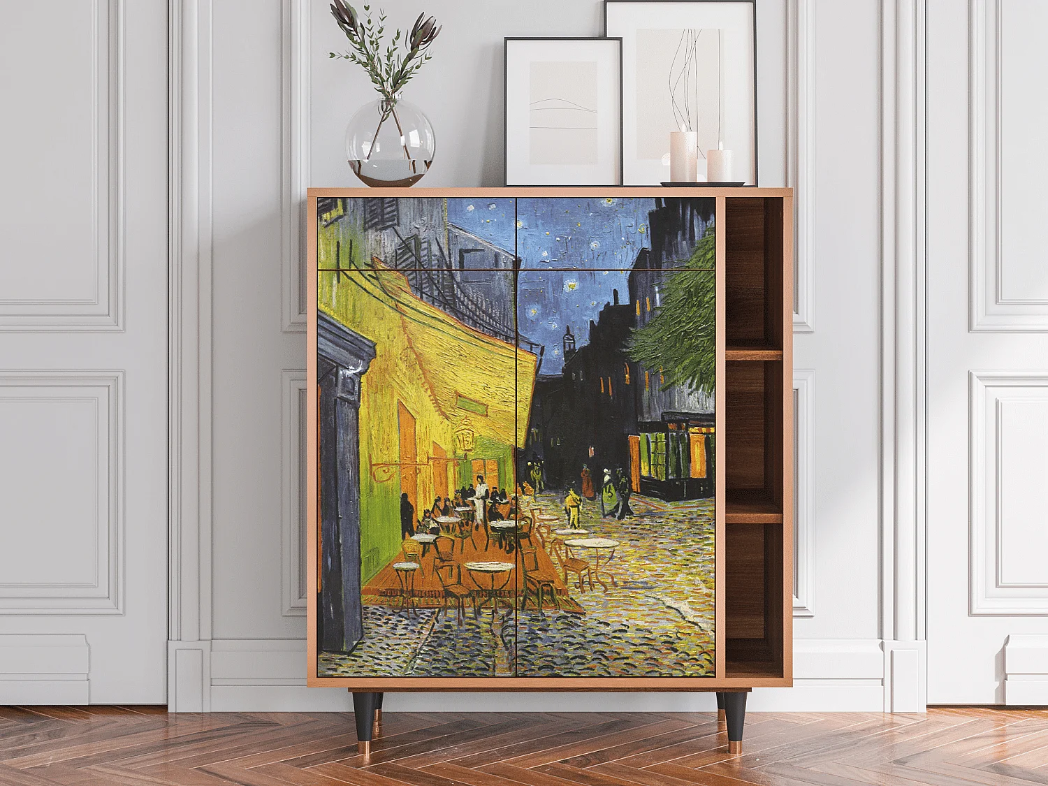 Buffet - 96х110х41 cm - BS6 - Café Terrace at Night, Noyer