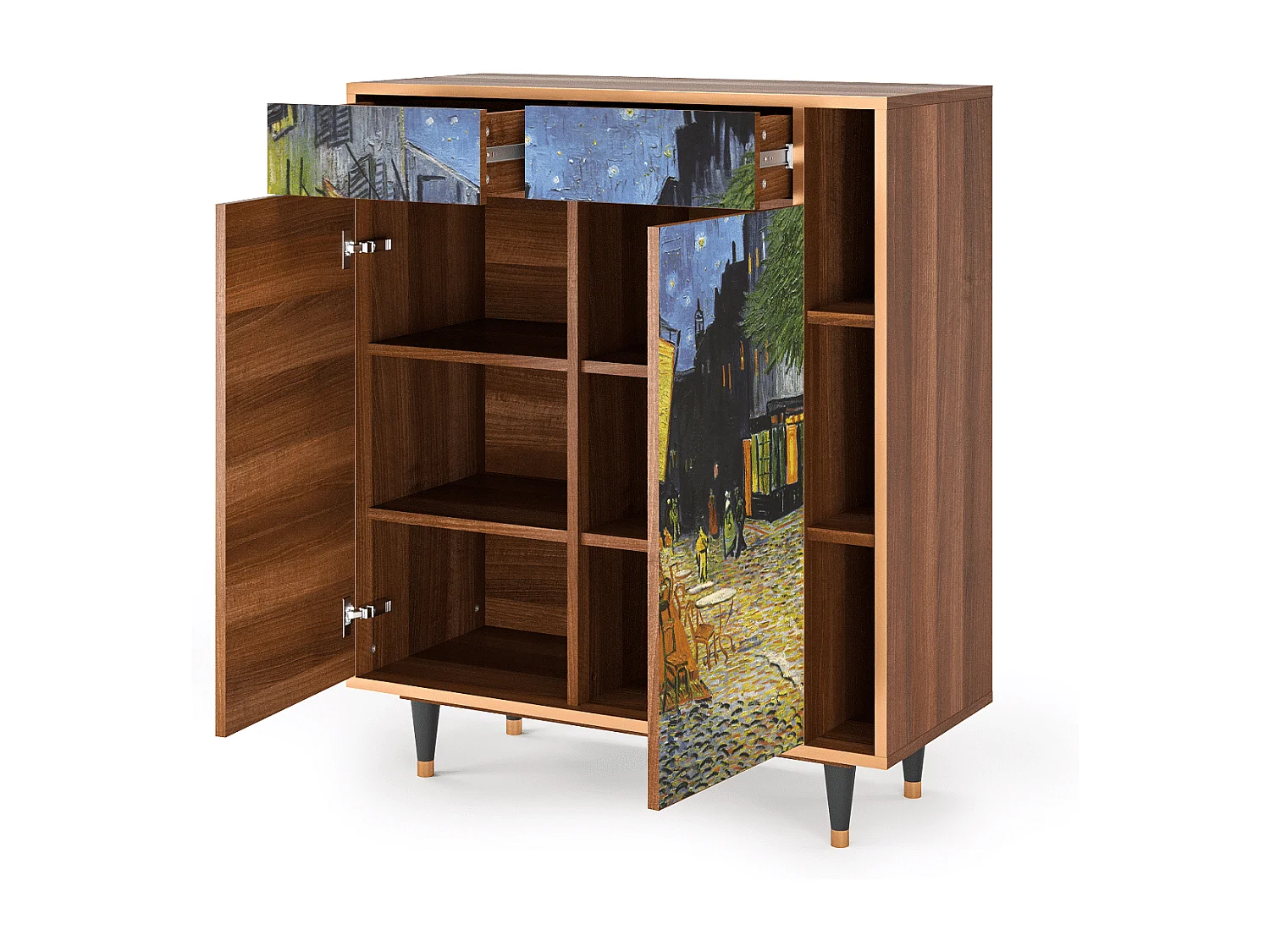 Buffet - 96х110х41 cm - BS6 - Café Terrace at Night, Noyer