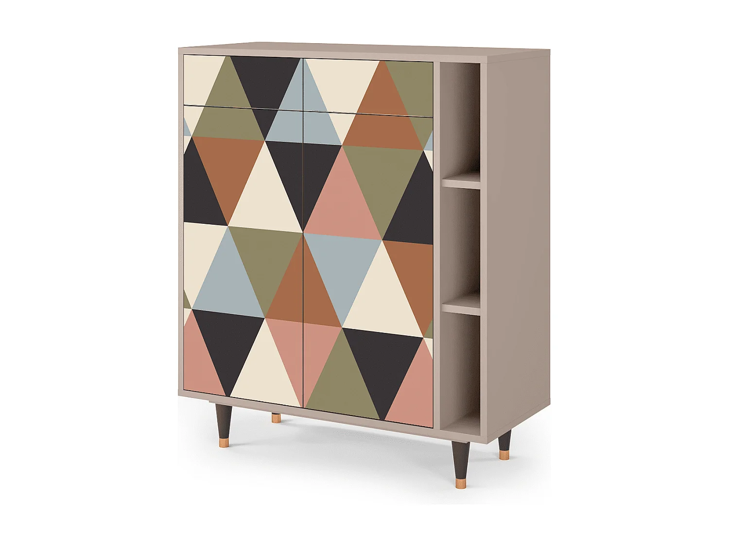 Kredens - 96х110х41 cm - BS6 - Royal Triangles, Latte