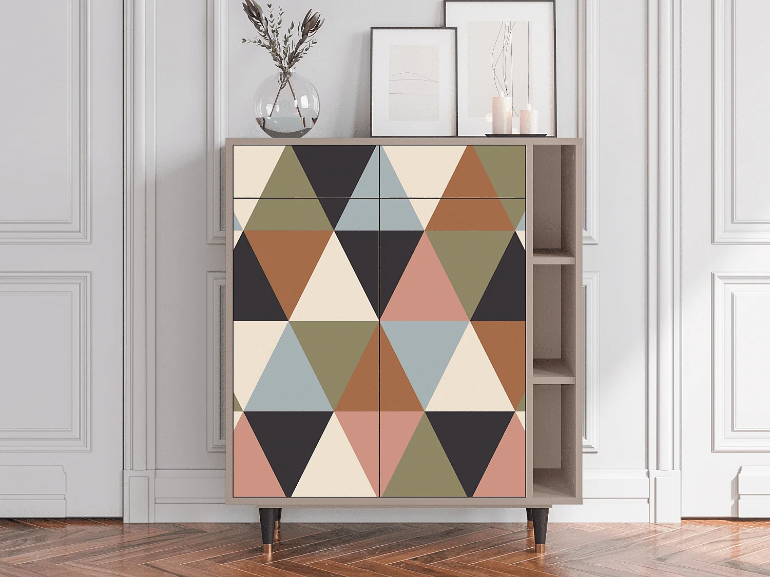 Credenza - 96х110х41 cm - BS6 - Royal Triangles, Latte