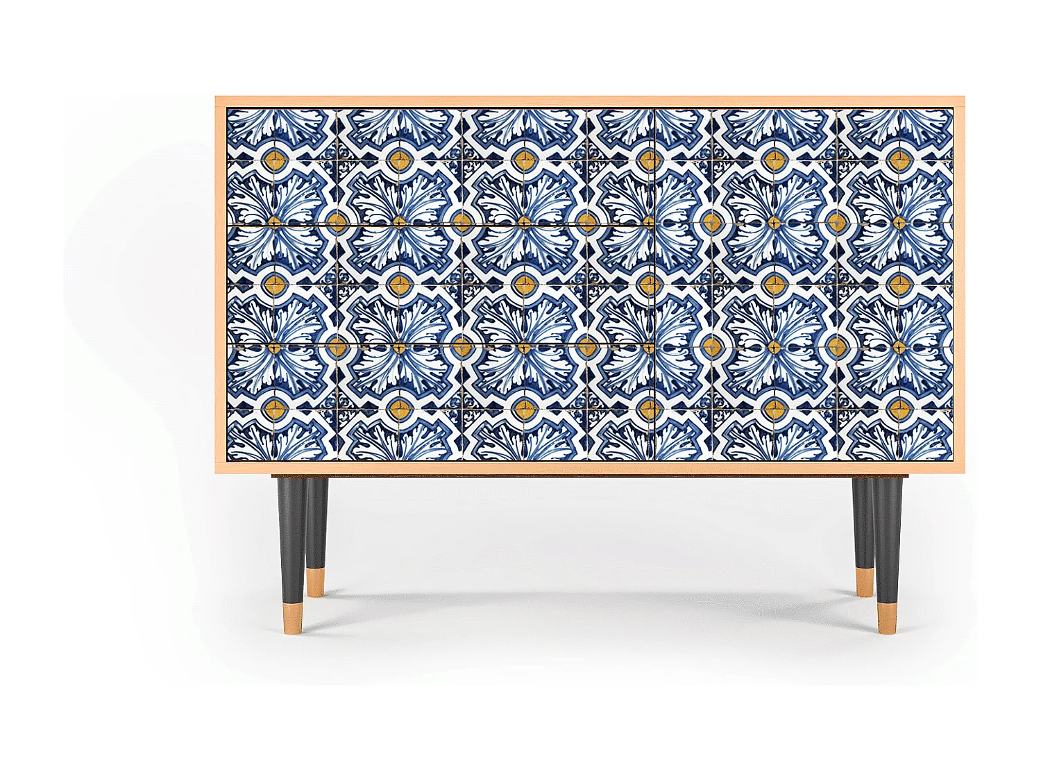 Dressoir - 115х84х41 cm - S3 - Lovely Cornflowers, Walnoot