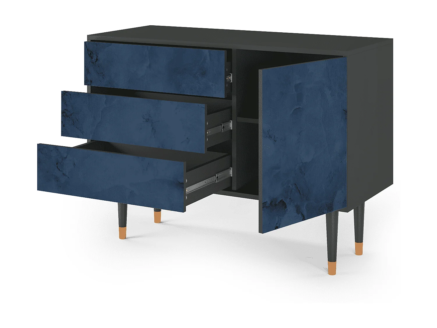 Kredens - 115х84х41 cm - S3 - Endless Galaxi, Antracyt