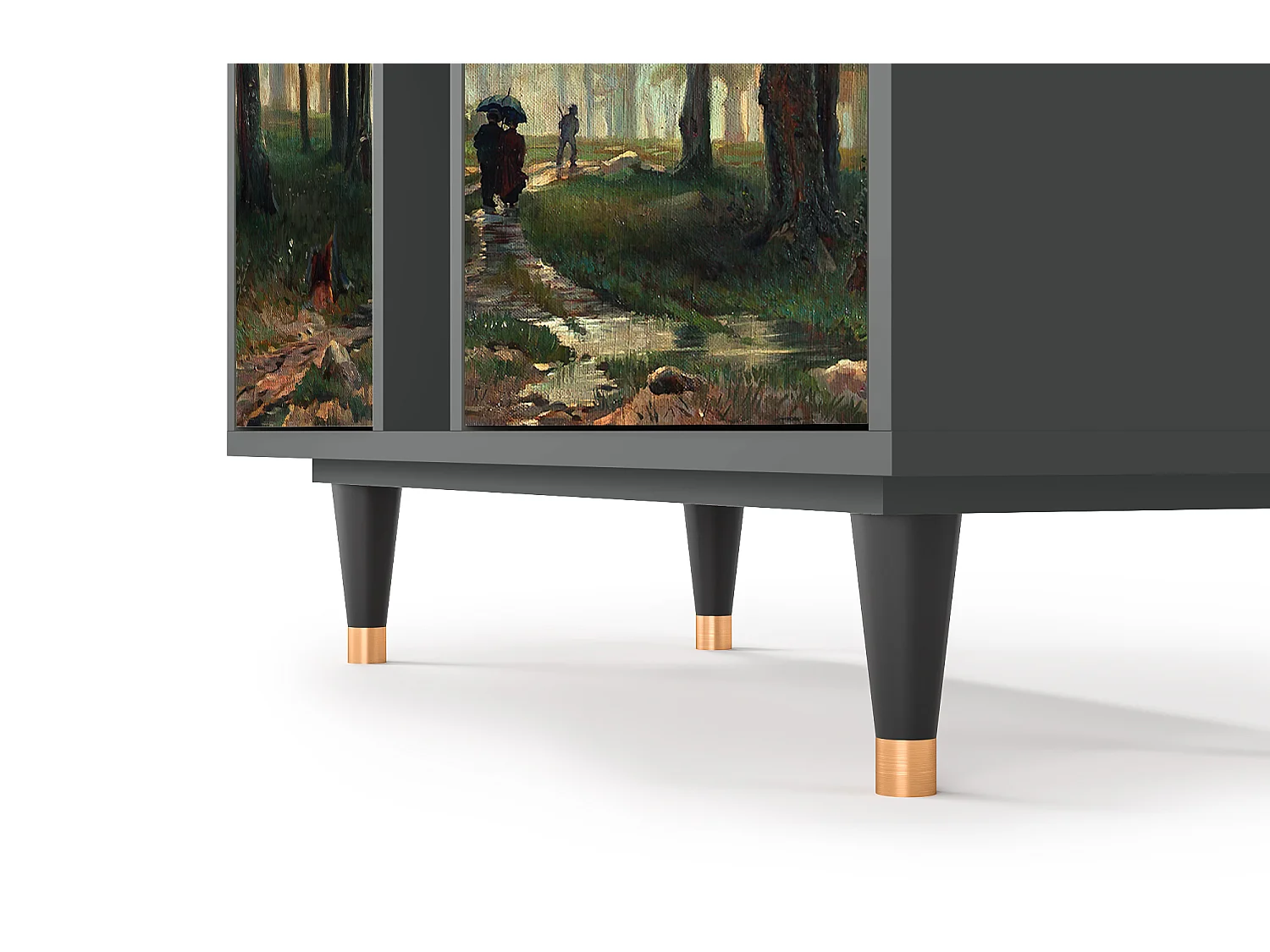 Kredens - 94х96х41 cm - BS5 -  Rain in the Oak Forest, Antracyt