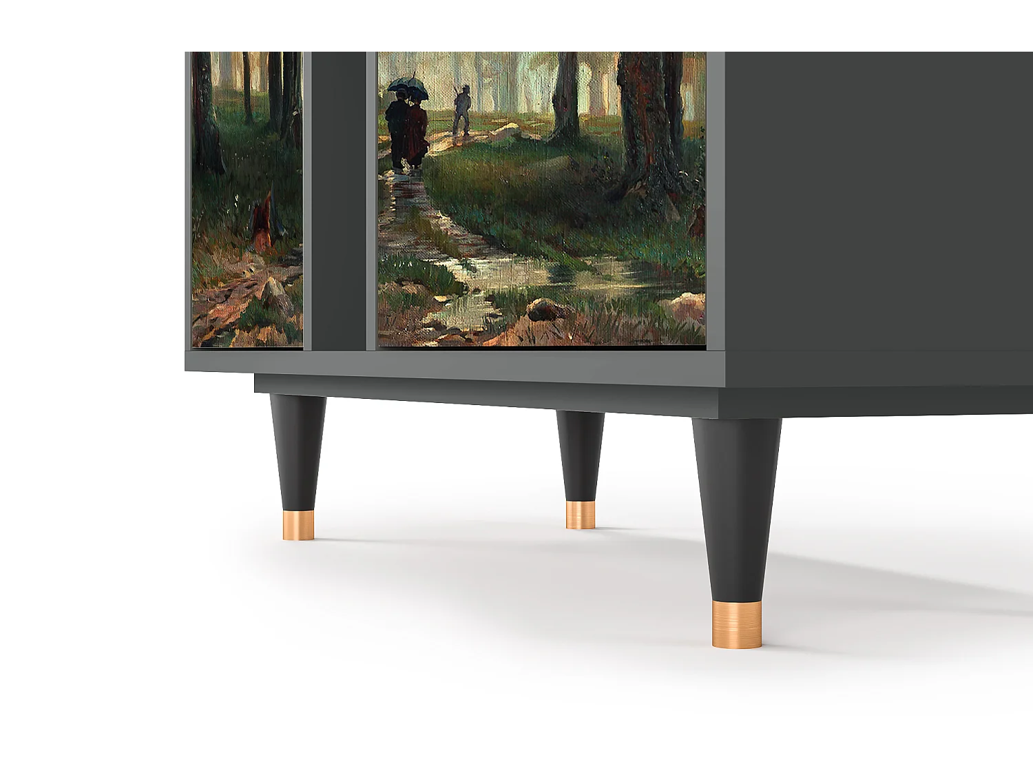 Kredens - 94х96х41 cm - BS5 -  Rain in the Oak Forest, Antracyt