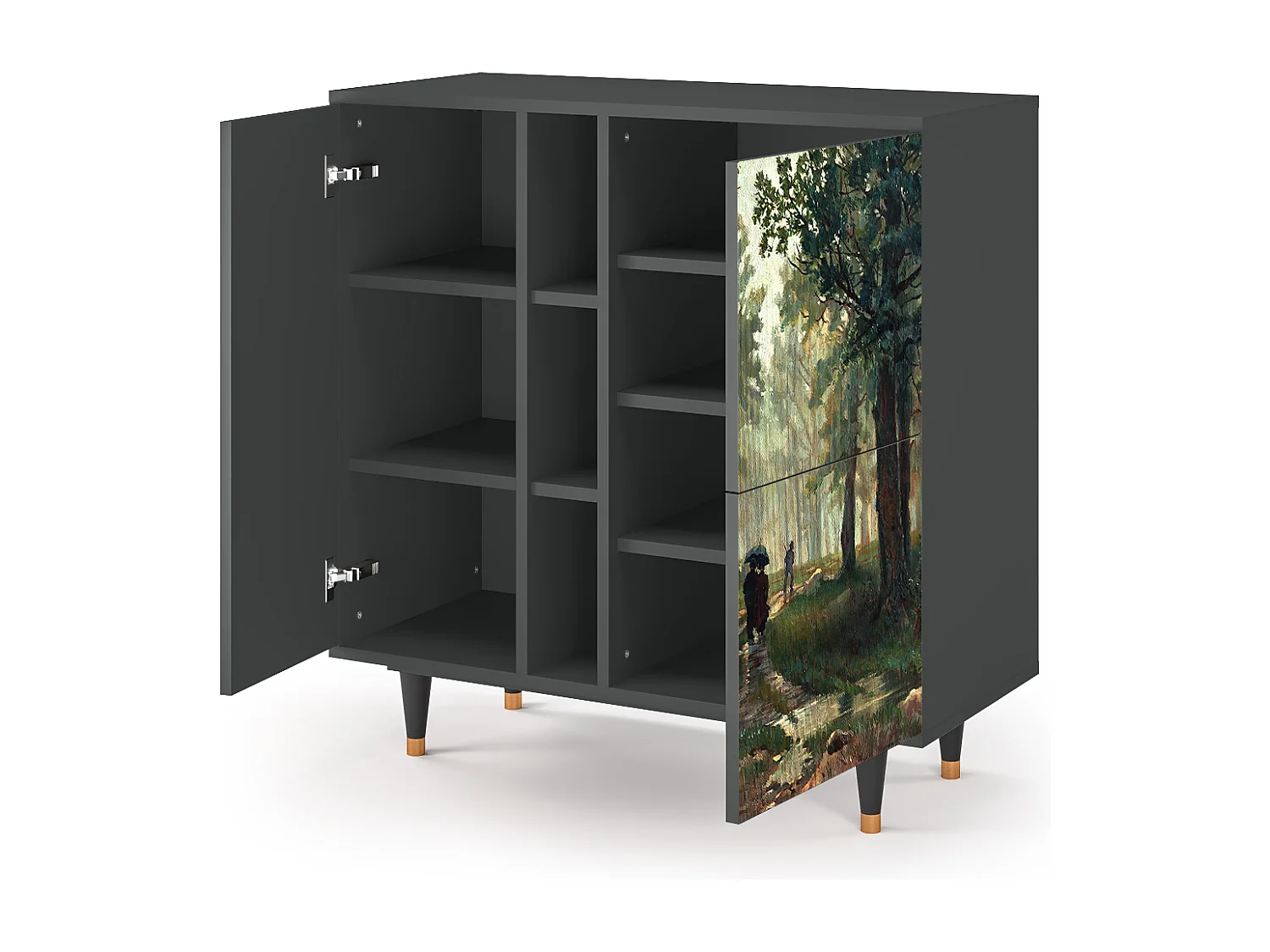 Kredens - 94х96х41 cm - BS5 -  Rain in the Oak Forest, Antracyt