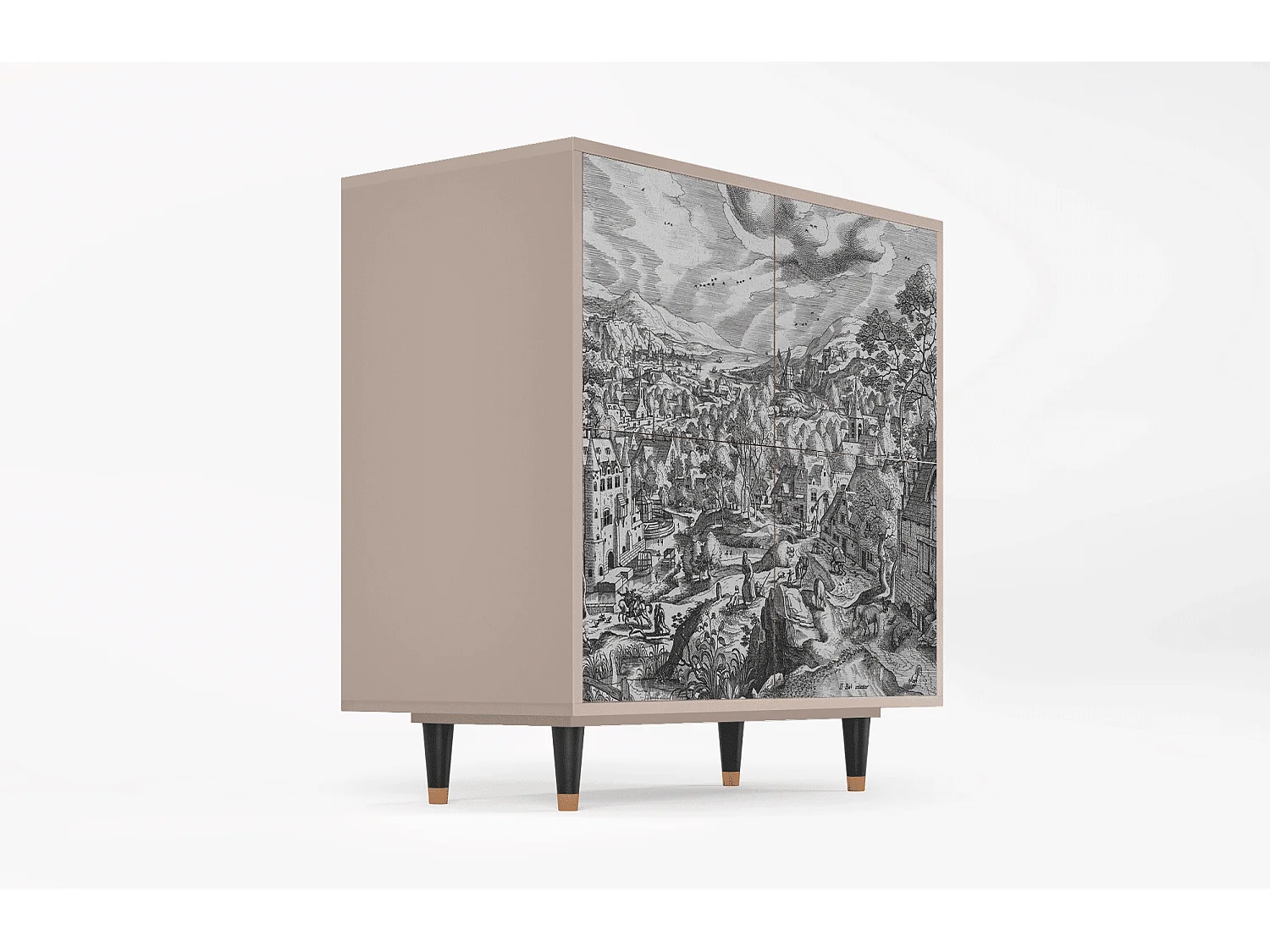 Aparador - 94x96x48 cm - BS3 - Bird Dropping, Latte