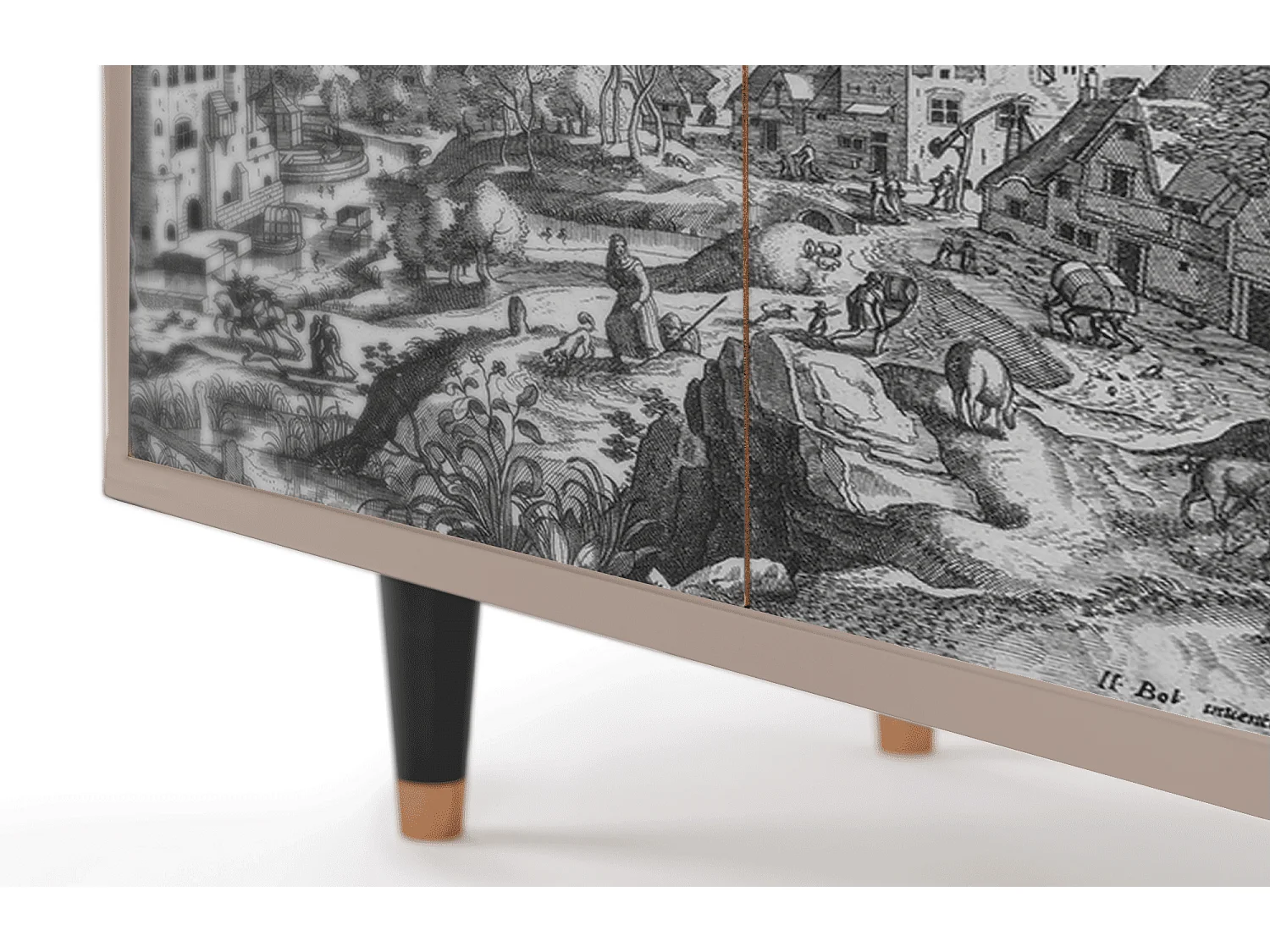 Aparador - 94x96x48 cm - BS3 - Bird Dropping, Latte