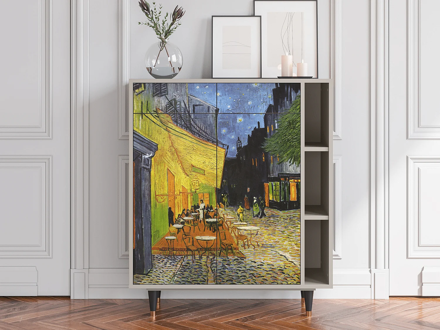 Credenza - 96х110х41 cm - BS6 - Café Terrace at Night, Sabbia