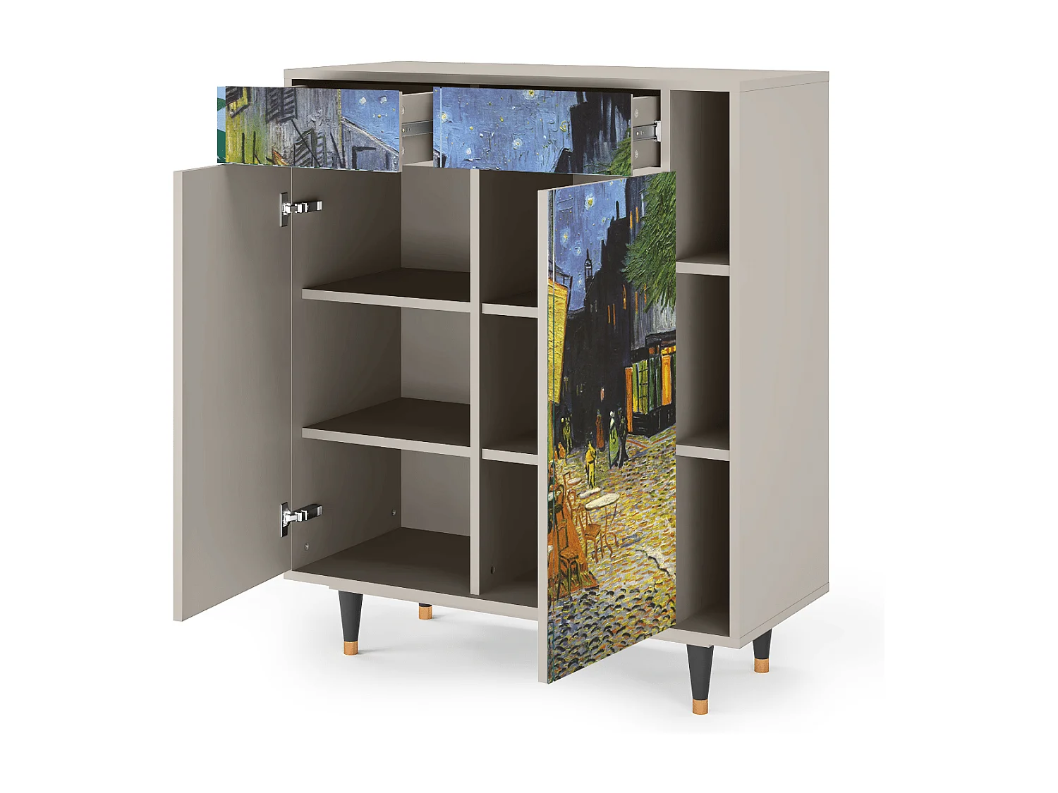 Credenza - 96х110х41 cm - BS6 - Café Terrace at Night, Sabbia