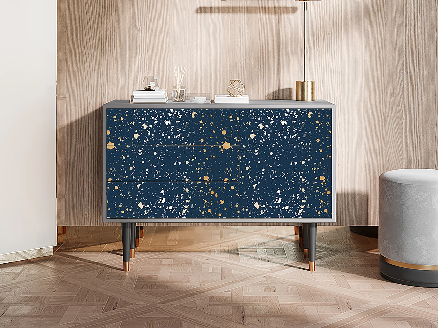 Kredens - 115х84х41 cm - S3 - Starfall, Szary