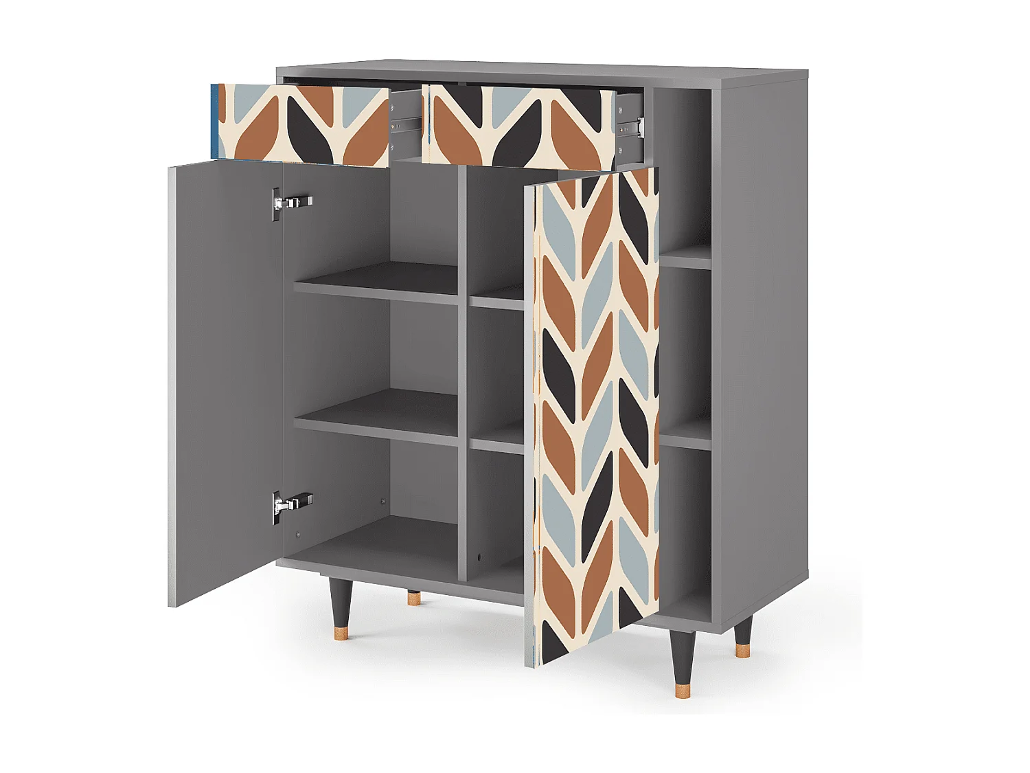 Sideboard - 96х110х41 cm - BS6 - Beige Laure, Grau