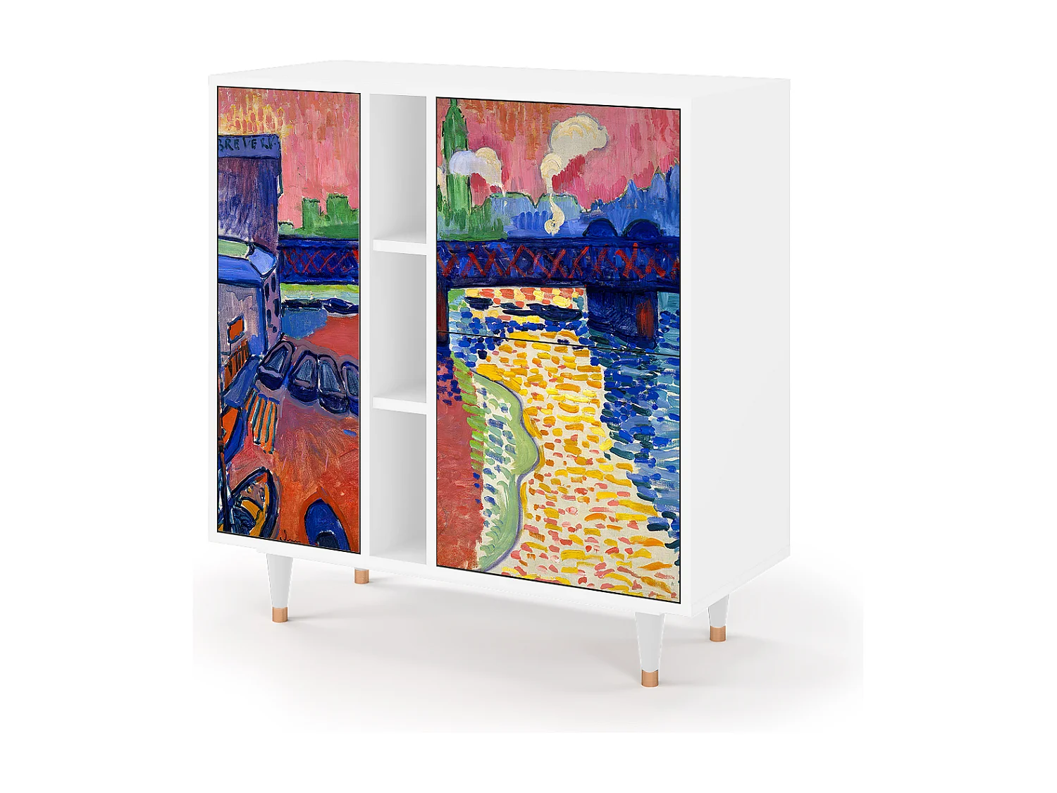 Kredens - 94х96х41 cm - BS5 - Charing Cross Bridge, Biały