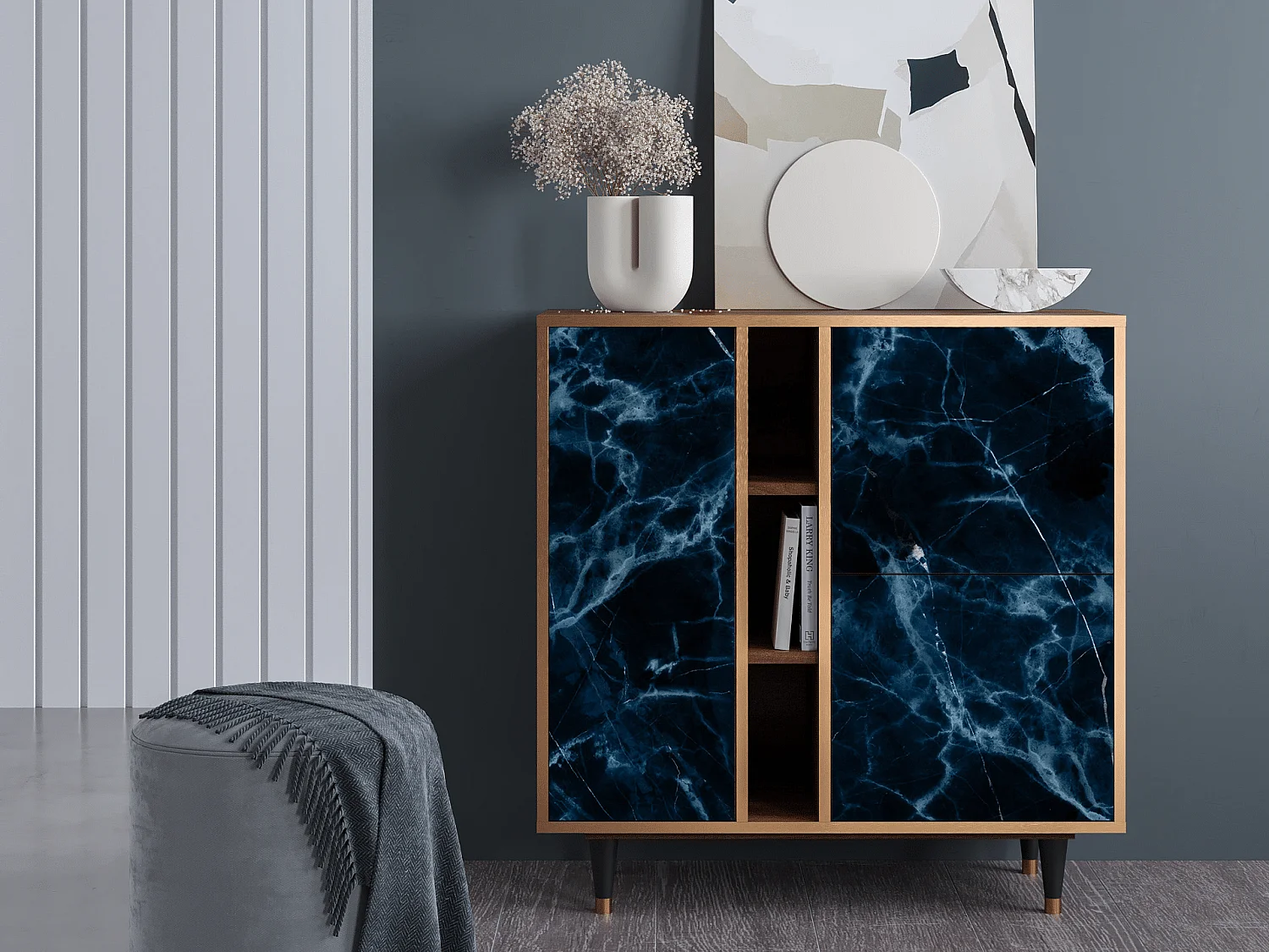 Credenza - 94х96х41 cm - BS5 - Deep Ocean, Noce