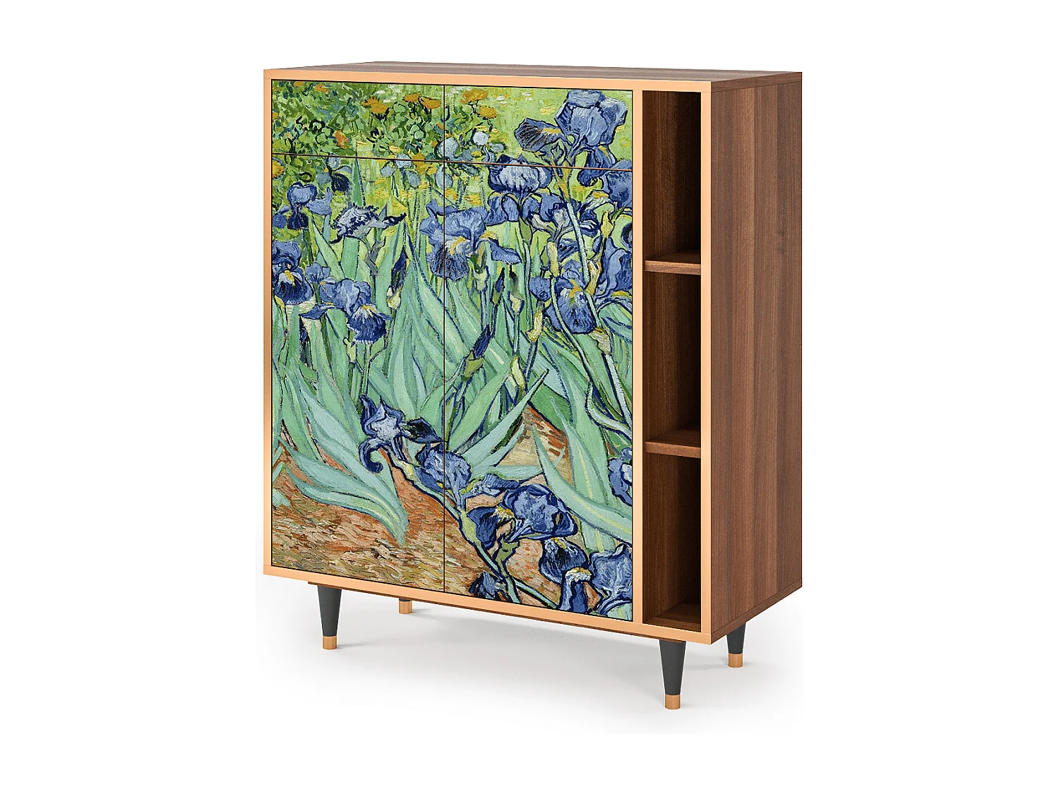 Kredens - 96х110х41 cm - BS6 - Irises , Orzech