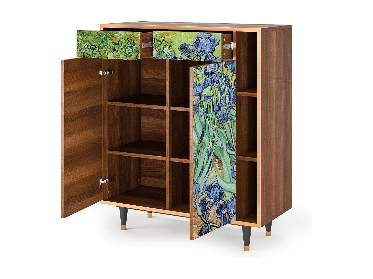 Buffet - 96х110х41 cm - BS6 - Irises , Noyer