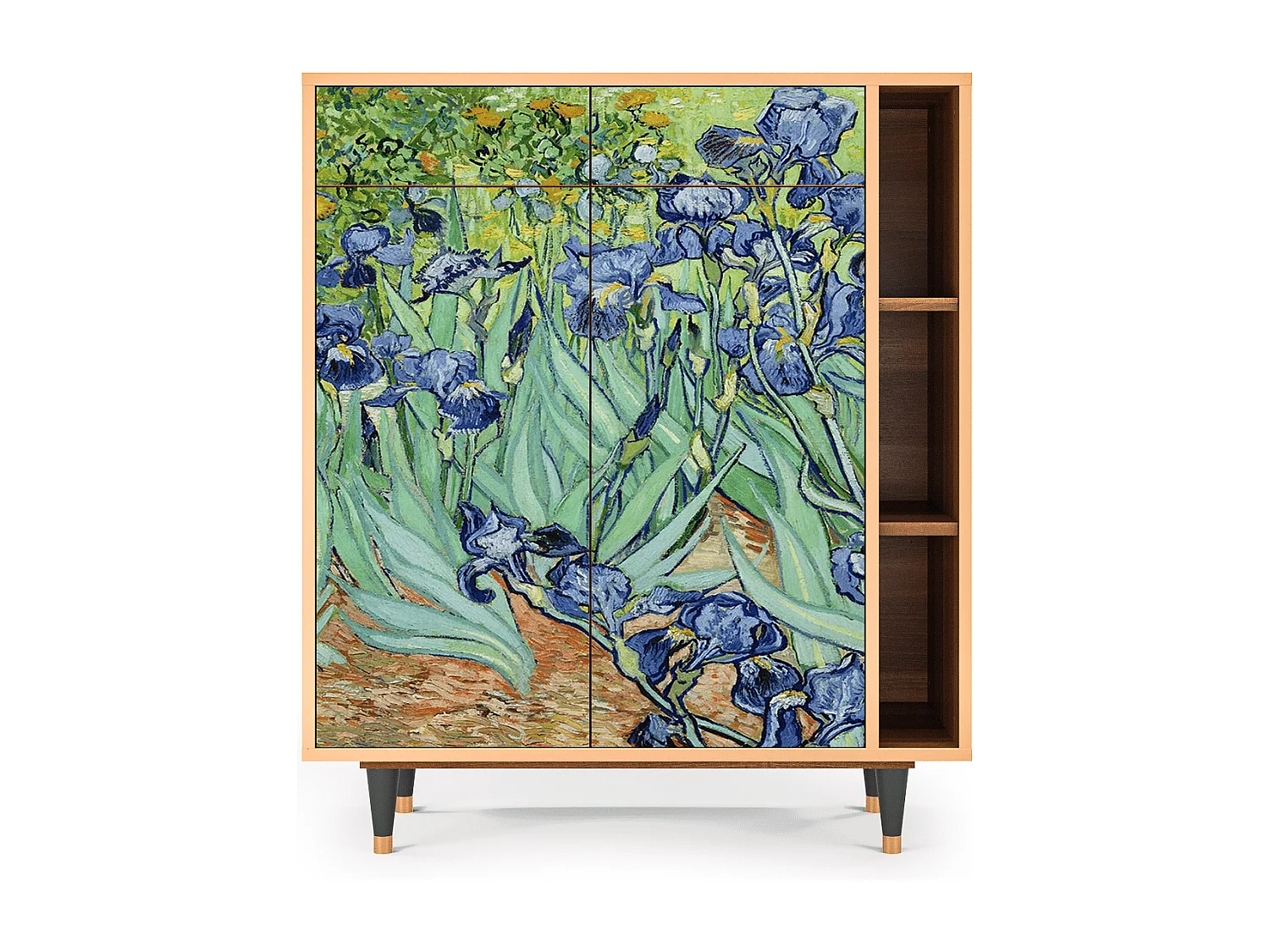 Kredens - 96х110х41 cm - BS6 - Irises , Orzech