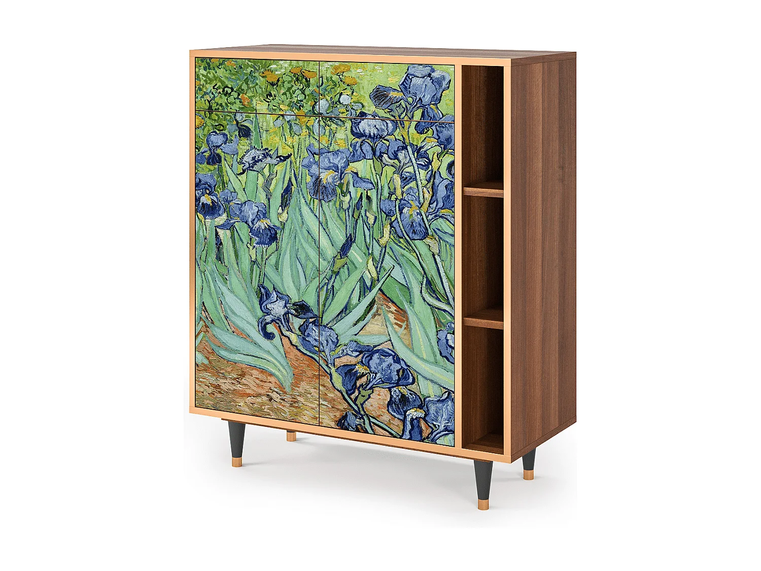 Kredens - 96х110х41 cm - BS6 - Irises , Orzech