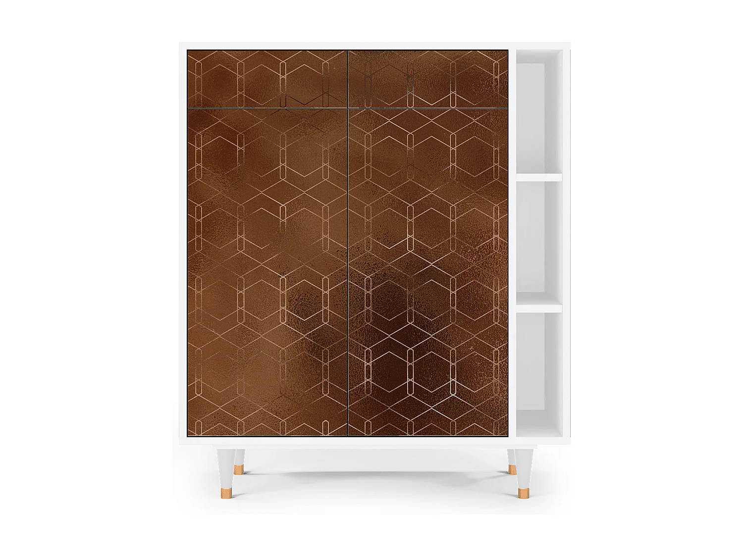 Kredens - 96х110х41 cm - BS6 - Chocolate Bar, Biały