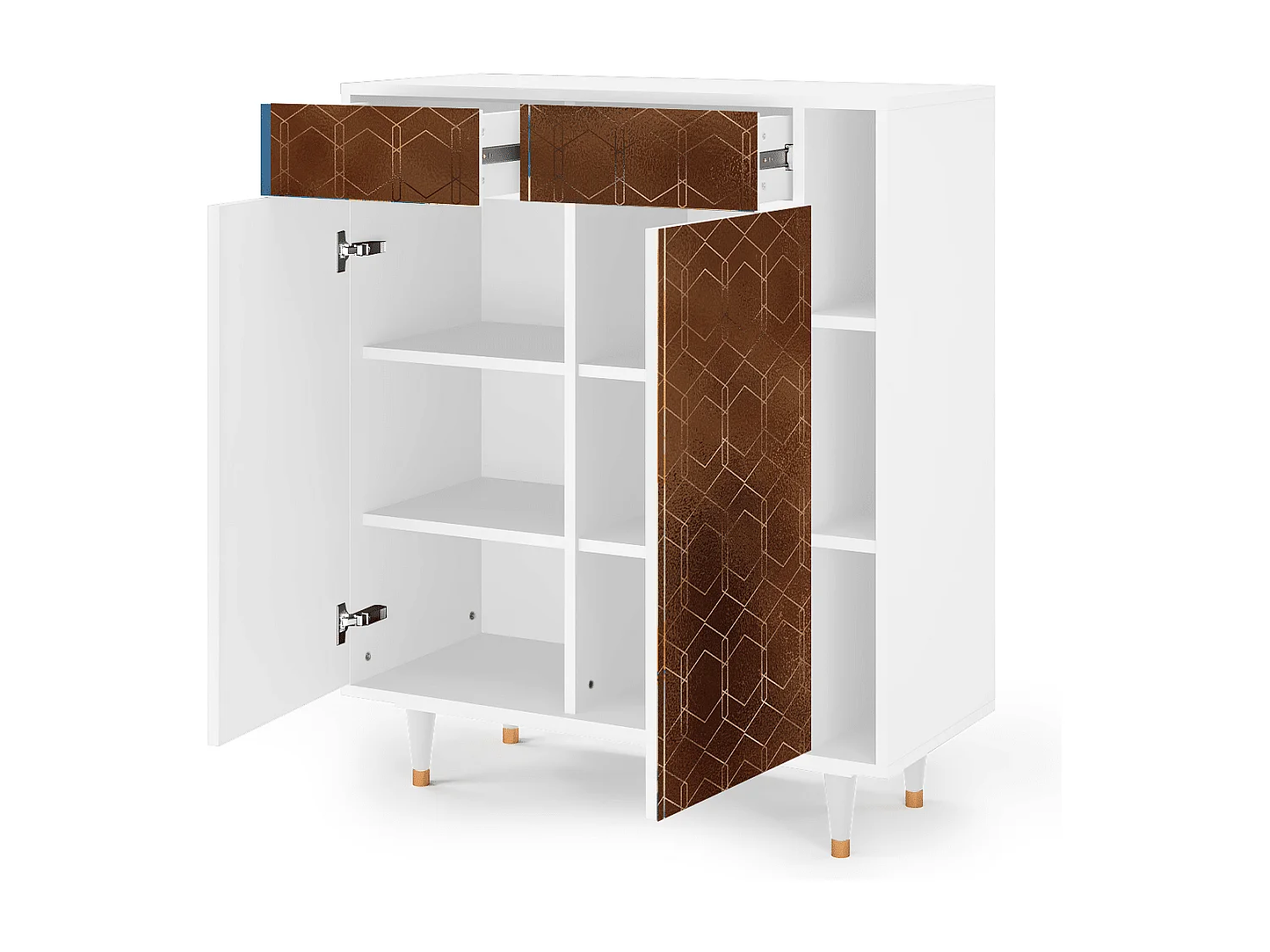 Kredens - 96х110х41 cm - BS6 - Chocolate Bar, Biały