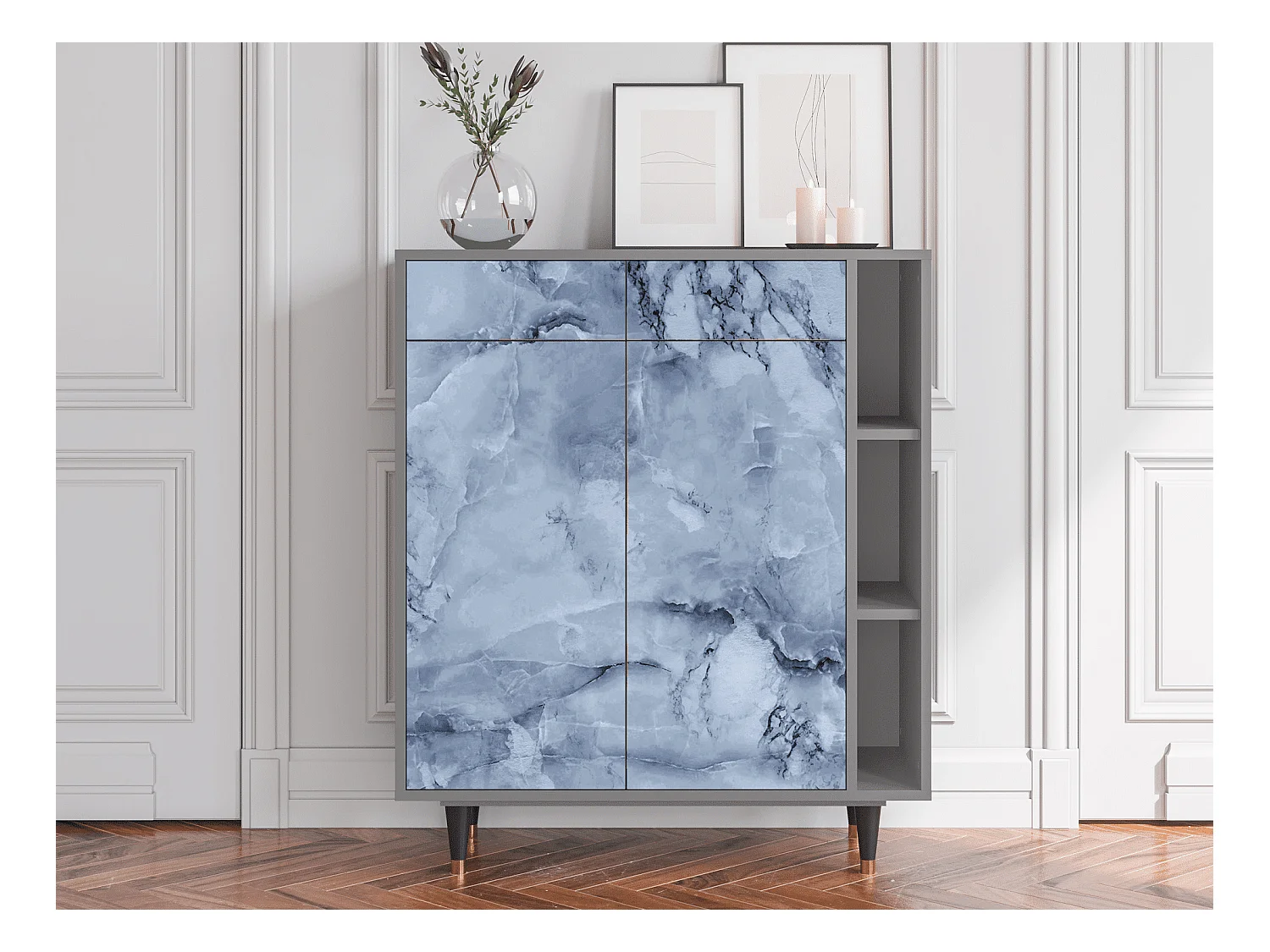 Buffet - 96х110х41 cm - BS6 - Feather Ice, Gris