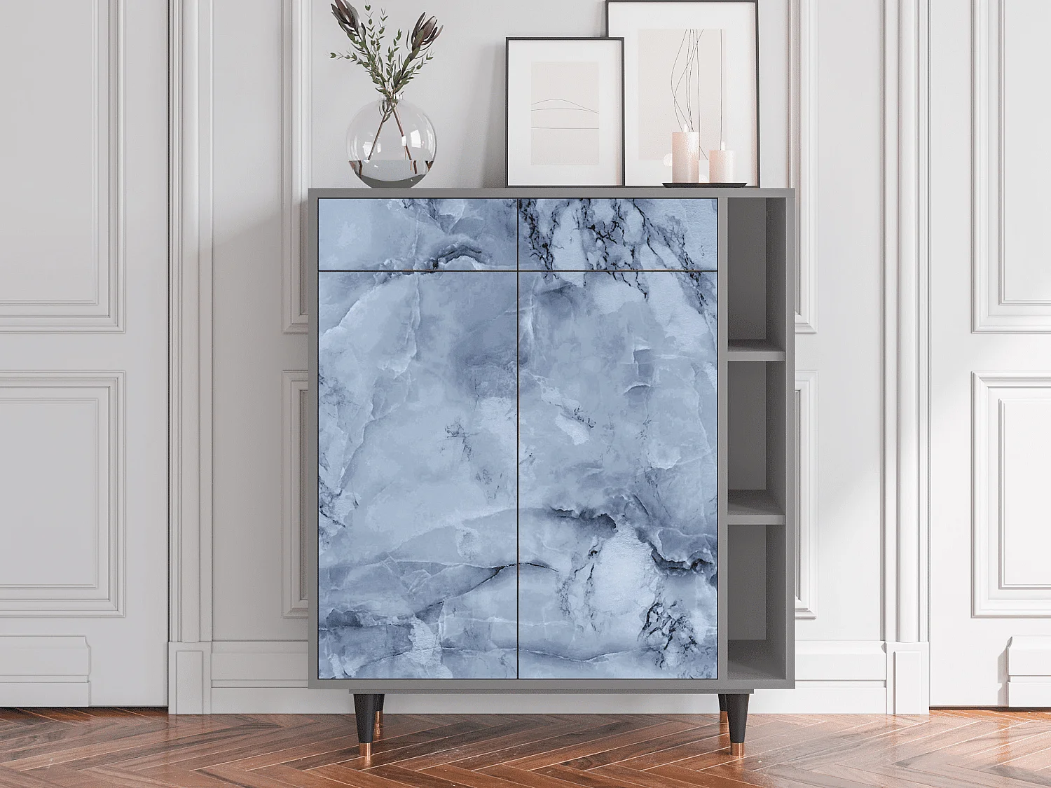 Dressoir - 96х110х41 cm - BS6 - Feather Ice, Grijs