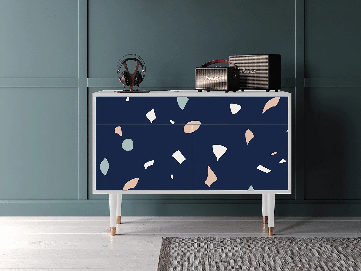 Credenza - 115x85x48 cm - BS4 - Space Satellites, Bianco