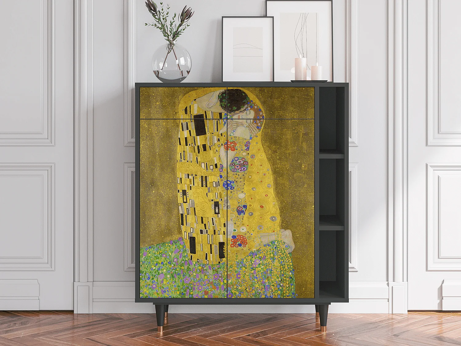 Sideboard - 96х110х41 cm - BS6 - The Kiss by Klimt , Anthrazit
