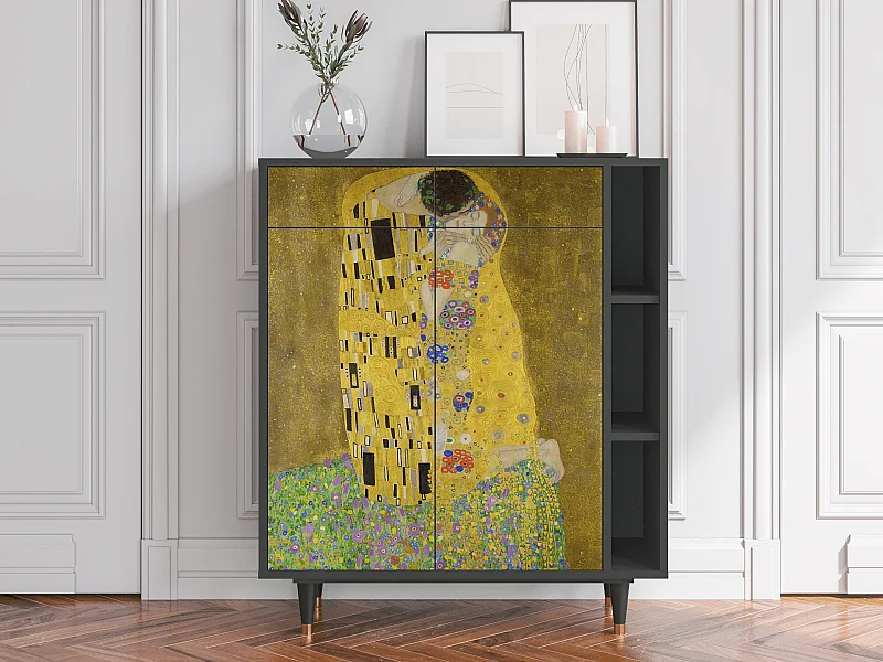 Sideboard - 96х110х41 cm - BS6 - The Kiss by Klimt , Anthrazit