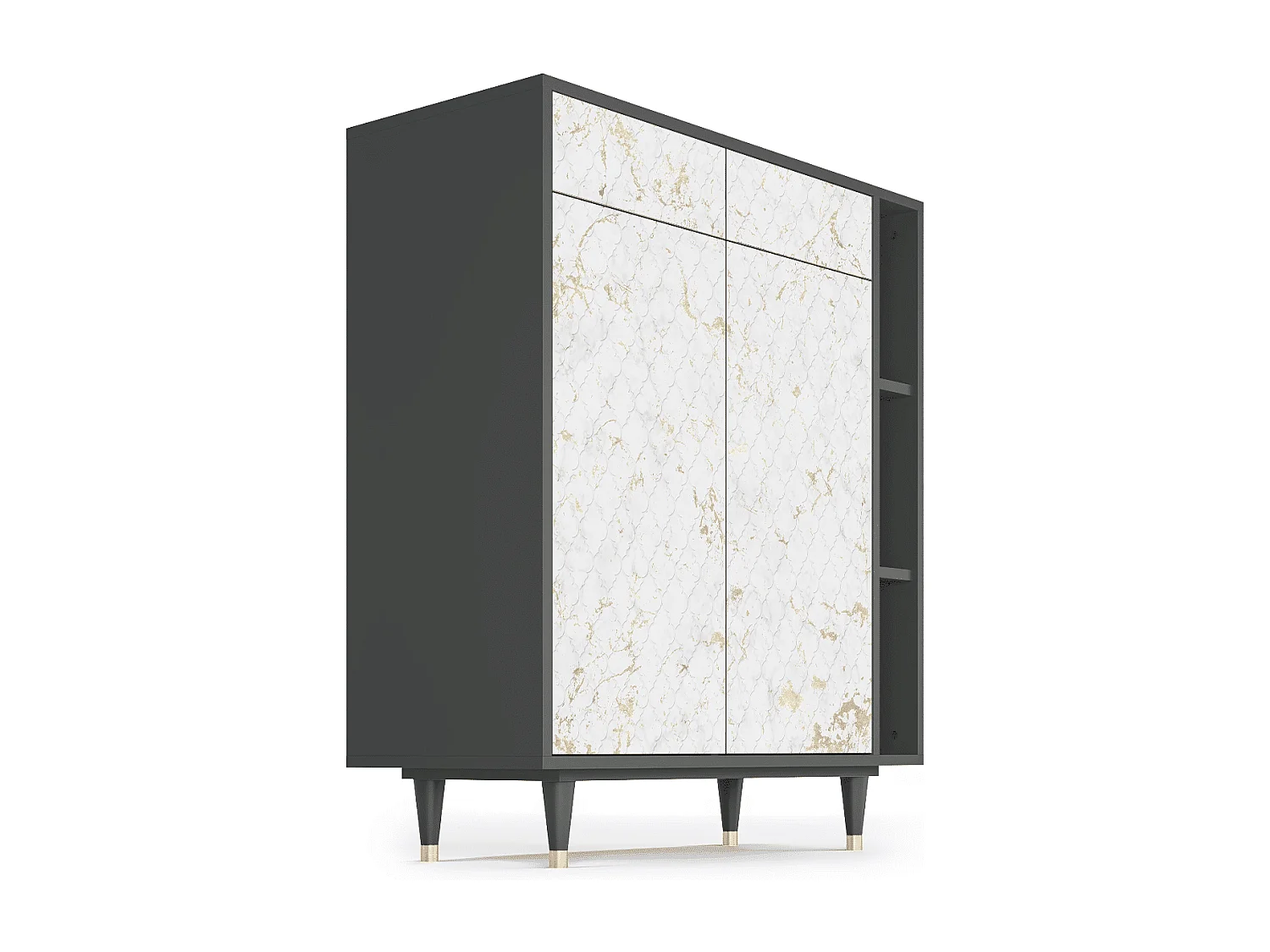 Kredens - 96х110х41 cm - BS6 - Sweet Cotton, Antracyt