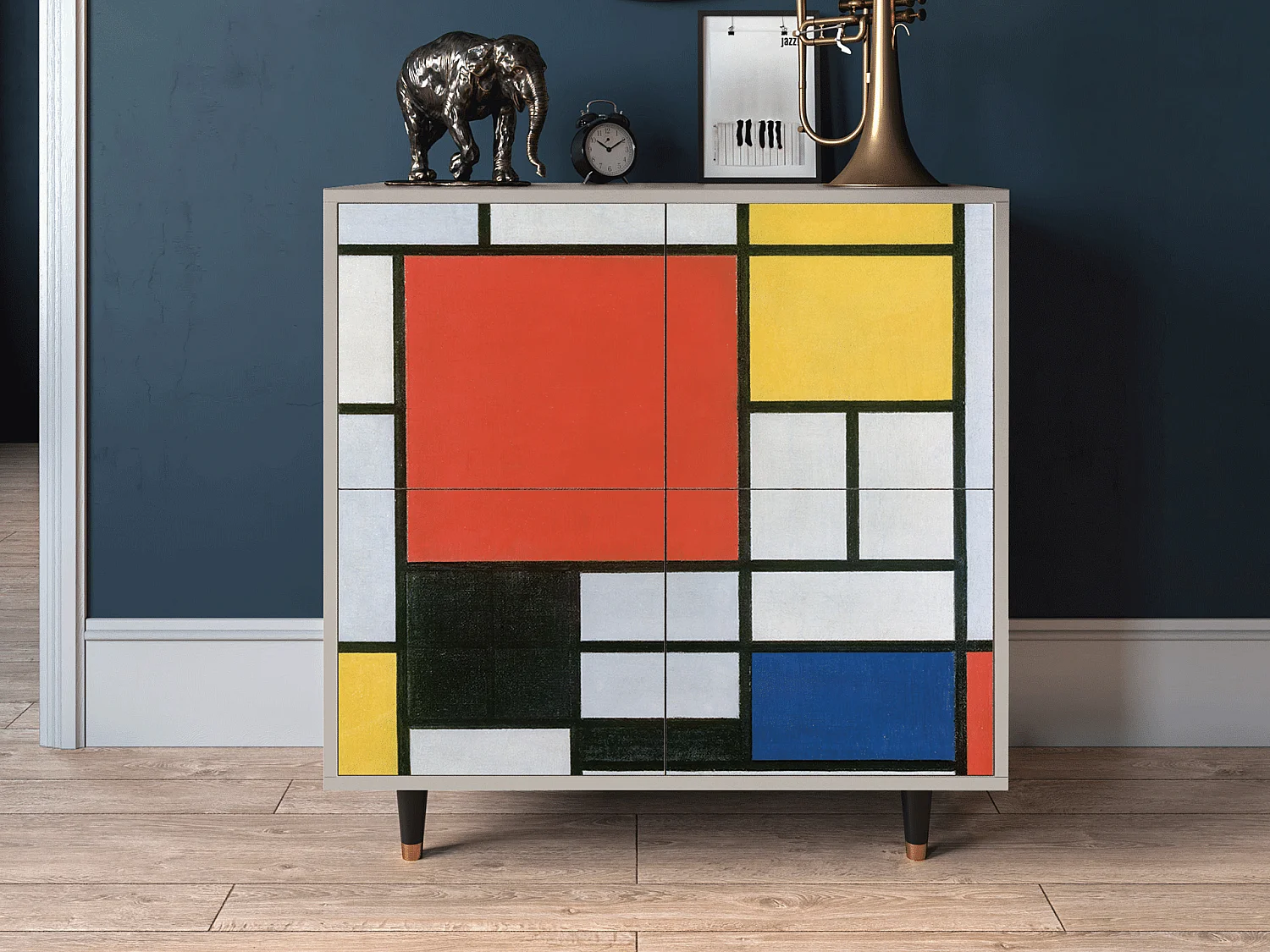 Kredens - 94x96x48 cm - BS3 - Composition, Piaskowy