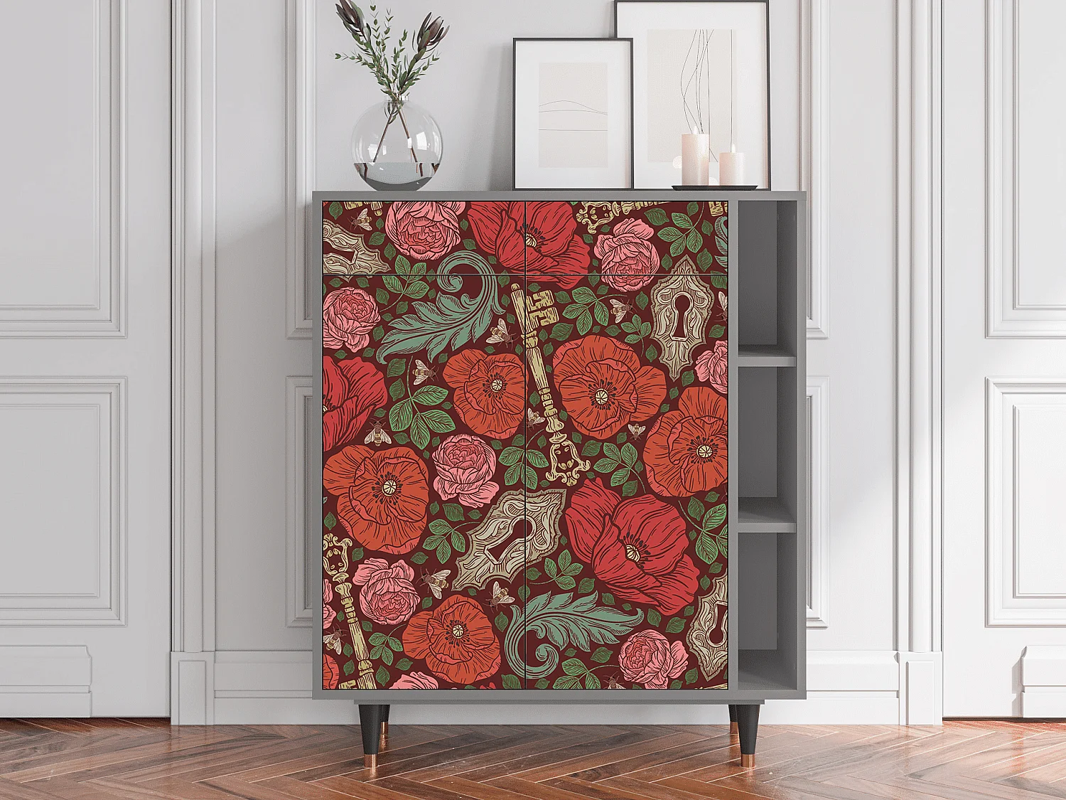 Sideboard - 96х110х41 cm - BS6 - Poppy Garden, Grau