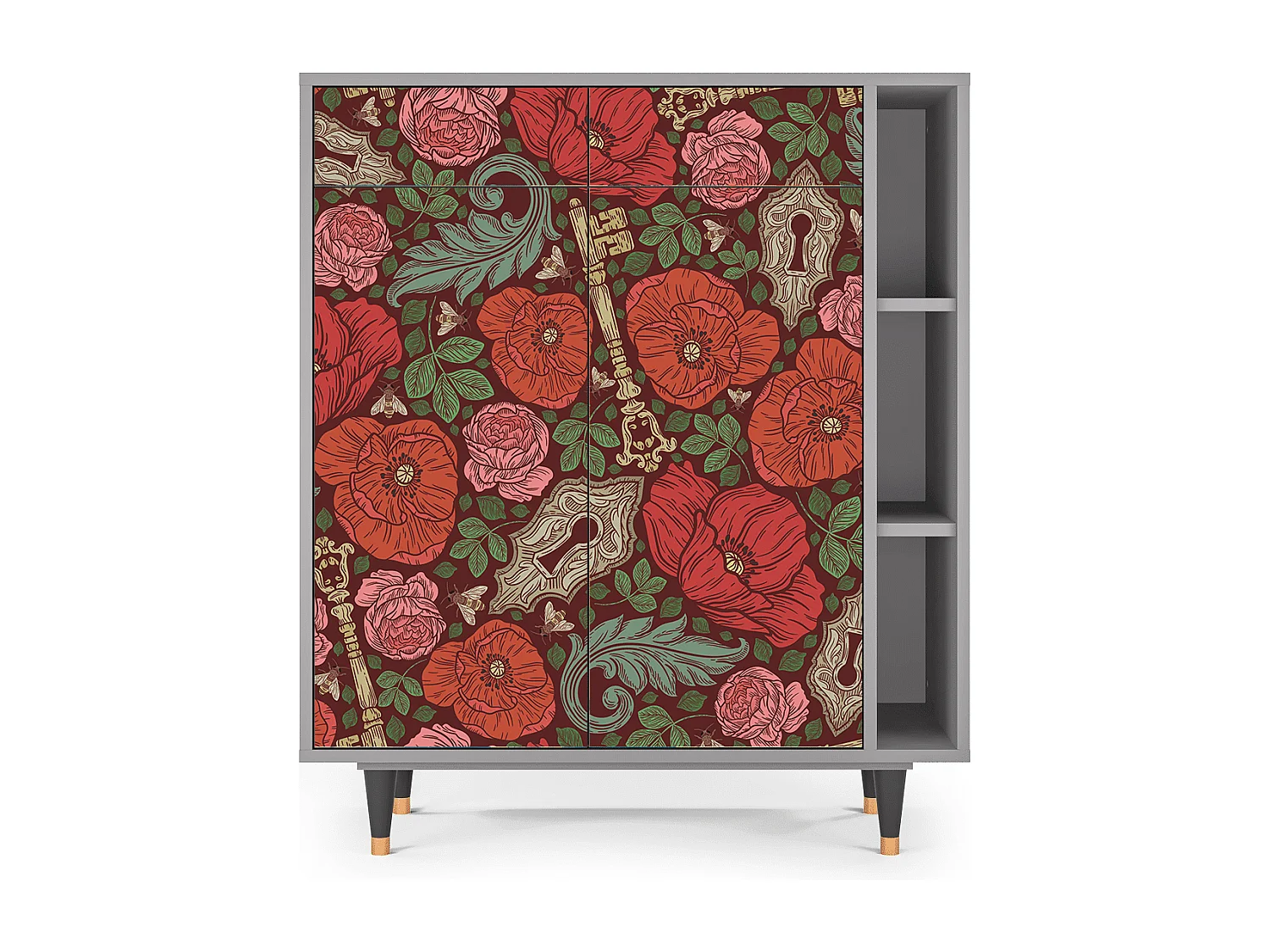 Sideboard - 96х110х41 cm - BS6 - Poppy Garden, Grau