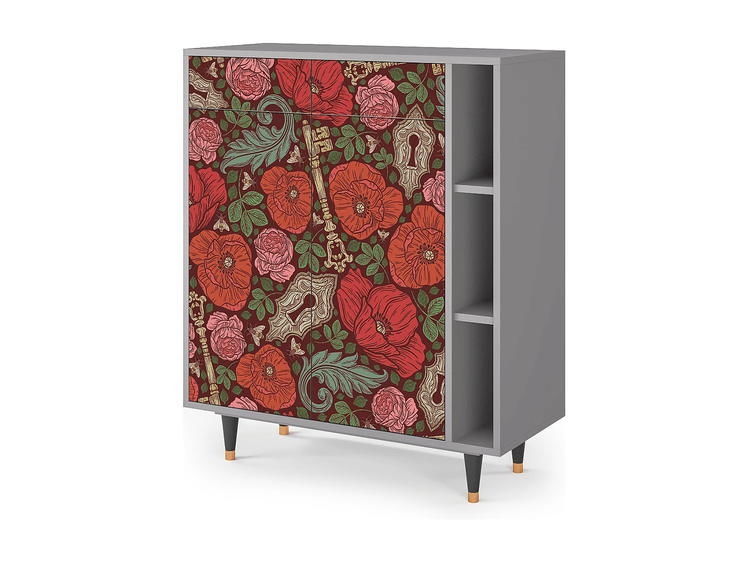 Sideboard - 96х110х41 cm - BS6 - Poppy Garden, Grau
