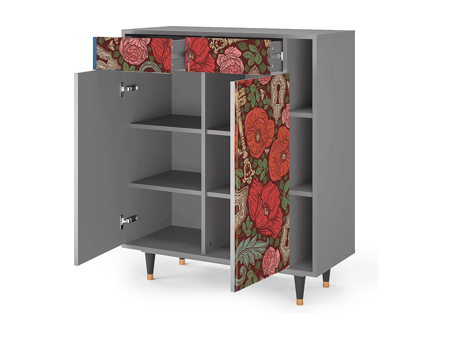 Sideboard - 96х110х41 cm - BS6 - Poppy Garden, Grau