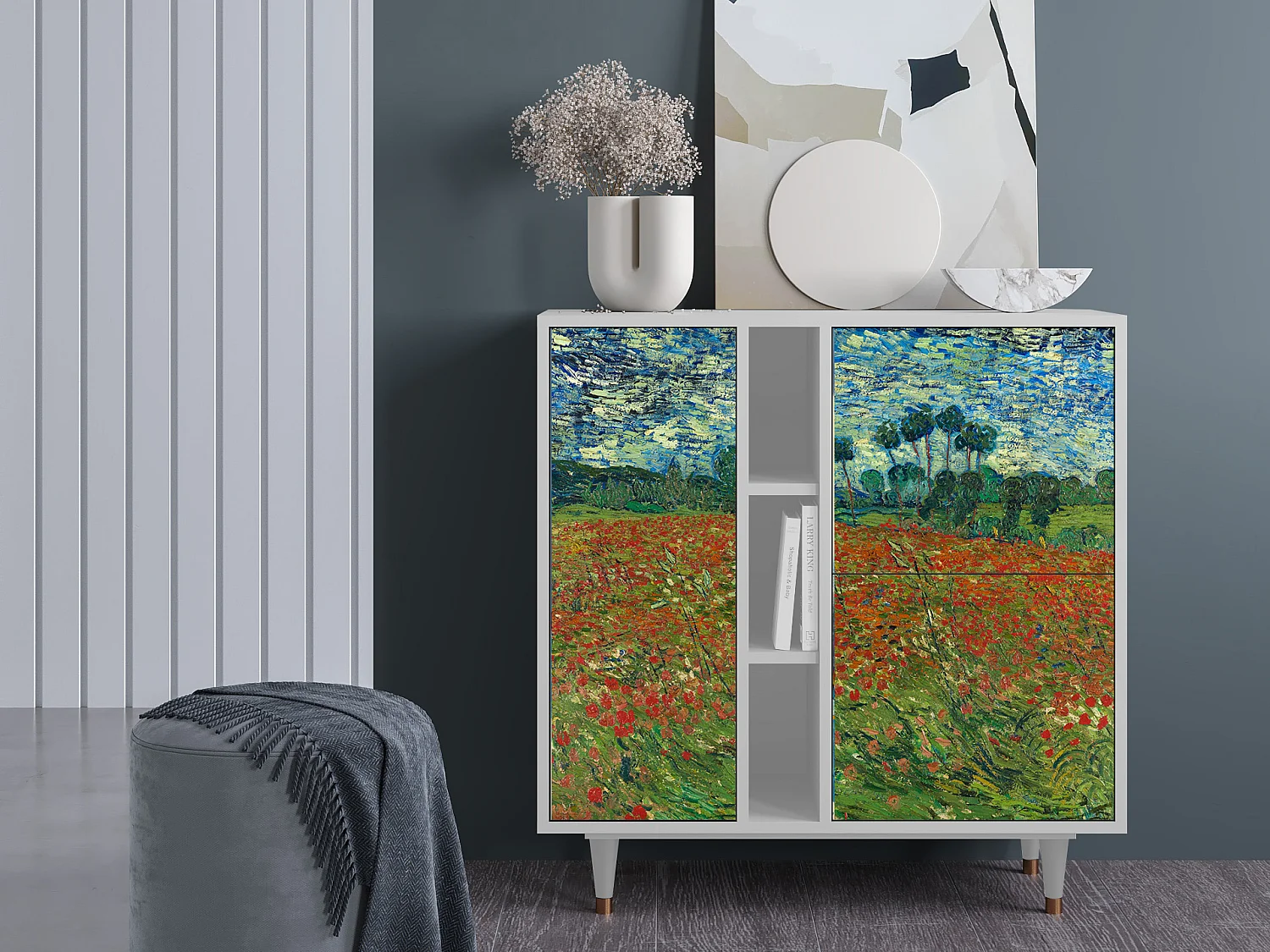 Buffet - 94х96х41 cm - BS5 - Poppy field by van Gogh, Blanc