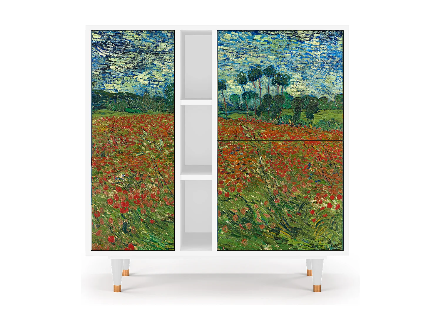 Buffet - 94х96х41 cm - BS5 - Poppy field by van Gogh, Blanc