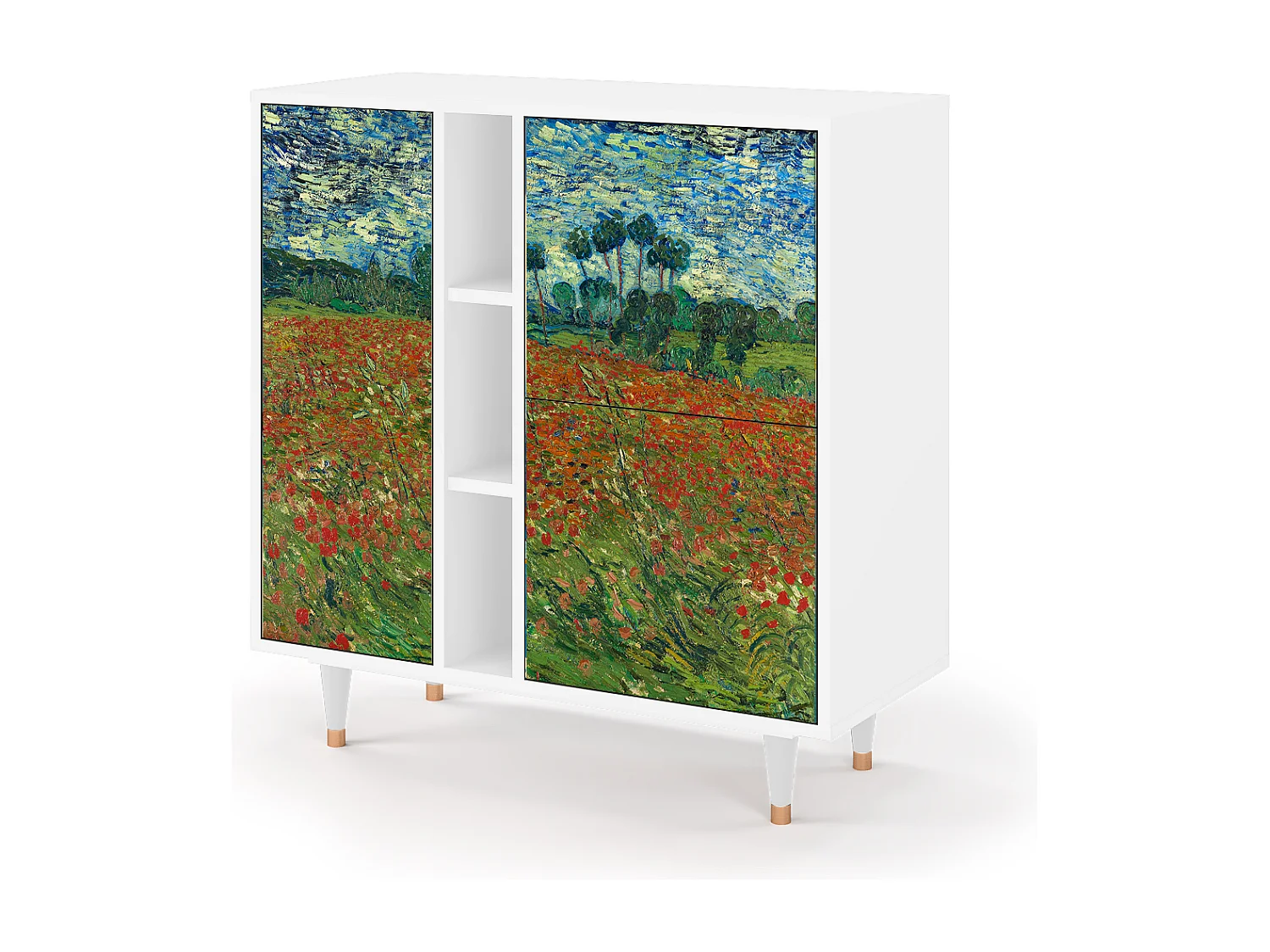 Buffet - 94х96х41 cm - BS5 - Poppy field by van Gogh, Blanc