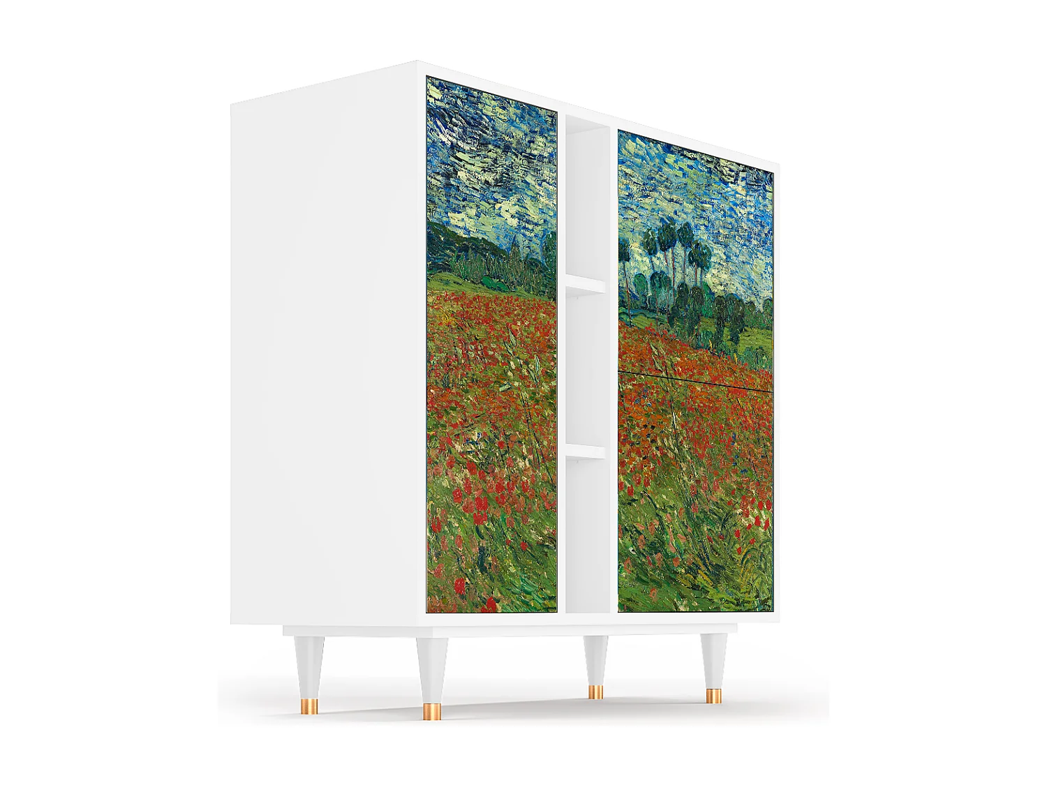 Buffet - 94х96х41 cm - BS5 - Poppy field by van Gogh, Blanc