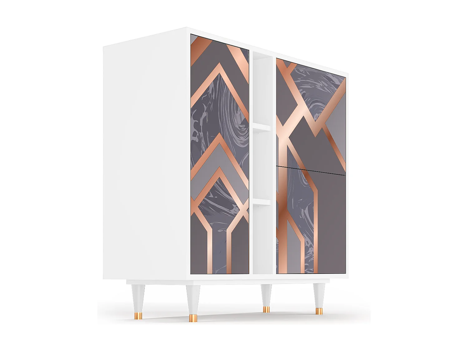 Aparador - 94х96х41 cm - BS5 - Taupe Anatomy, Blanco