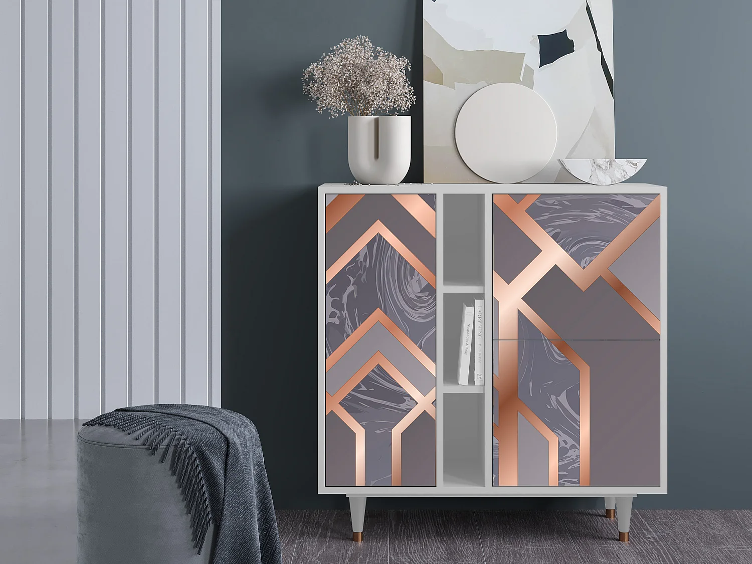 Sideboard - 94х96х41 cm - BS5 - Taupe Anatomy, Weiß